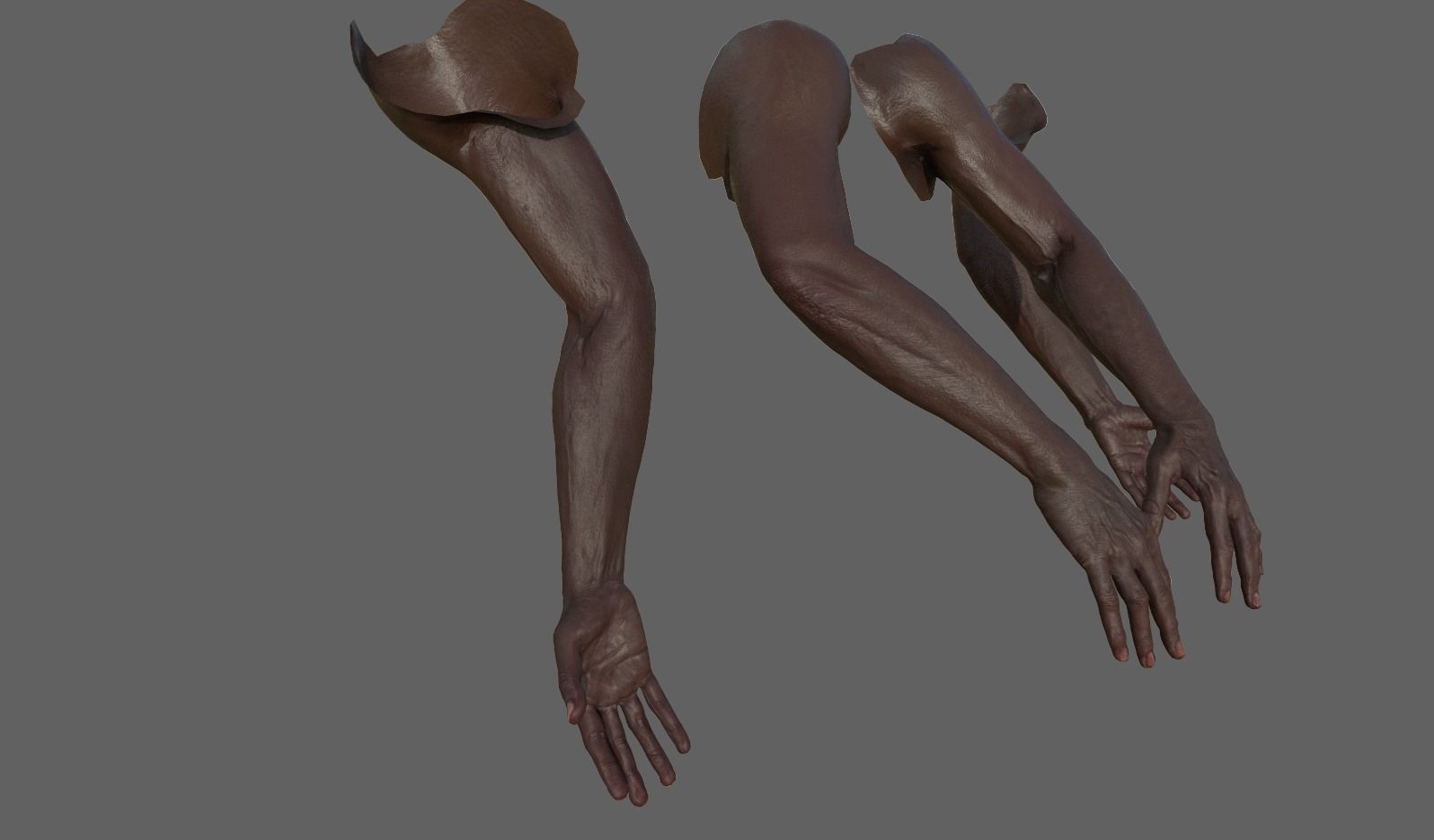 FPS Arms Black rigged low poly pbr VR Low-poly 3D model_3