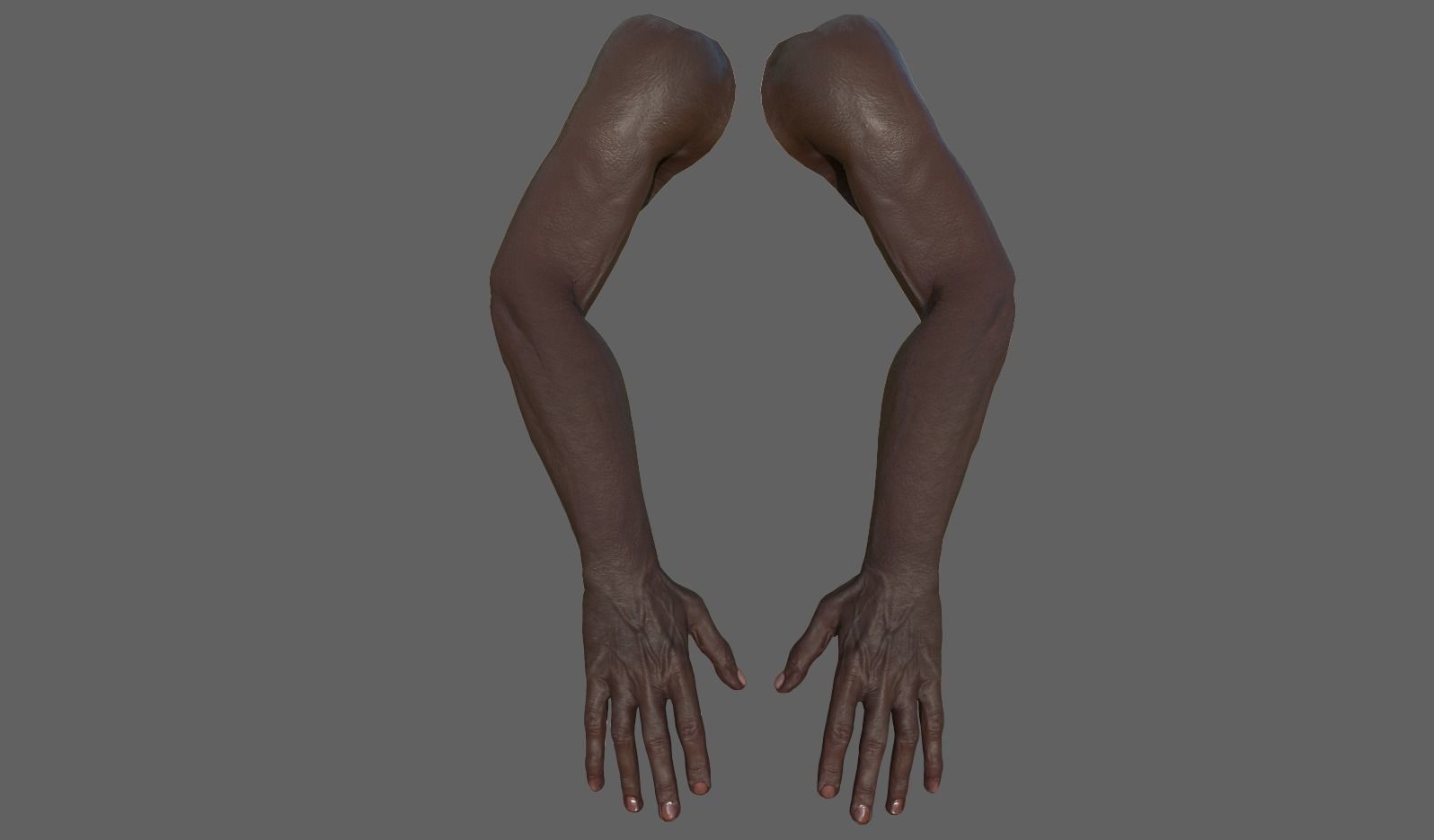 FPS Arms Black rigged low poly pbr VR Low-poly 3D model_6