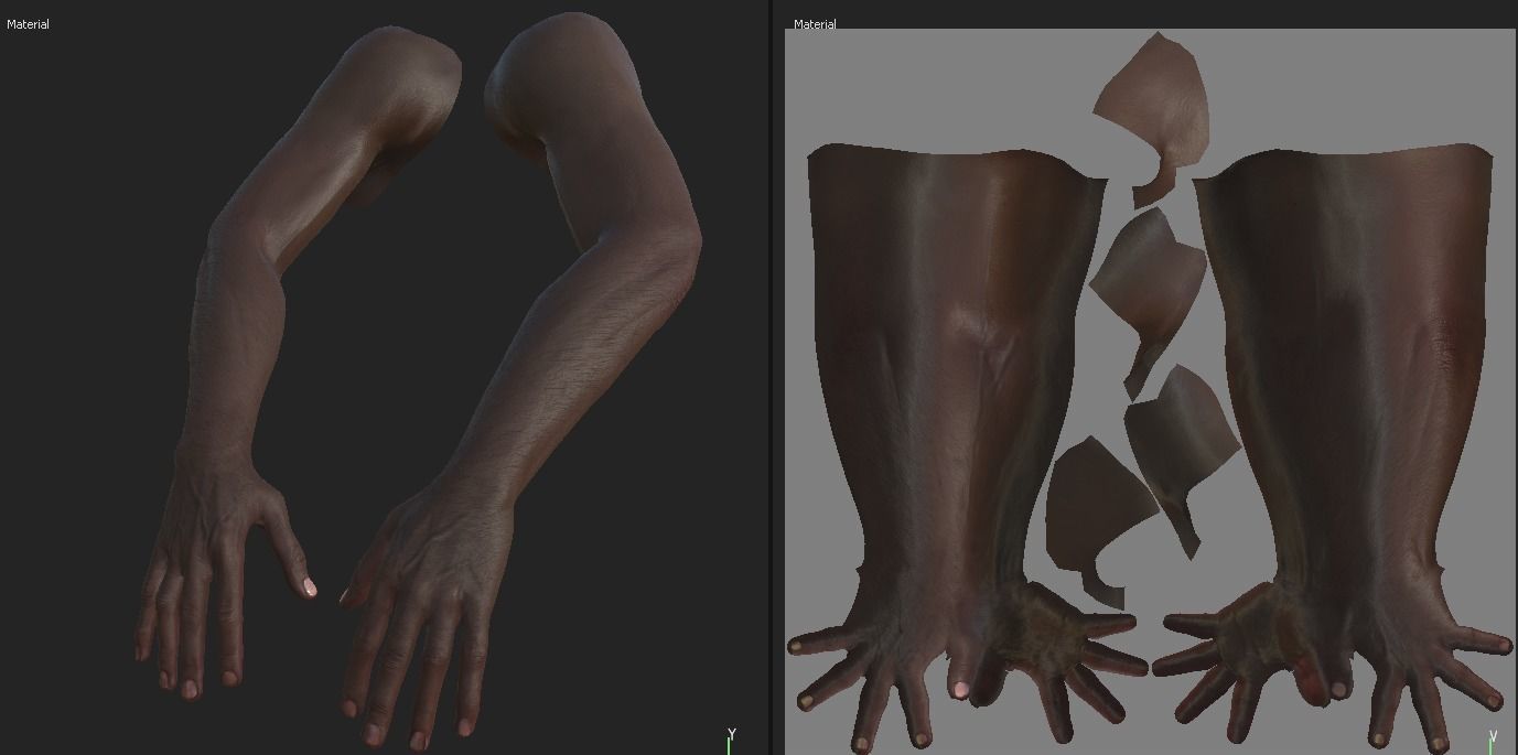 FPS Arms Black rigged low poly pbr VR Low-poly 3D model_1