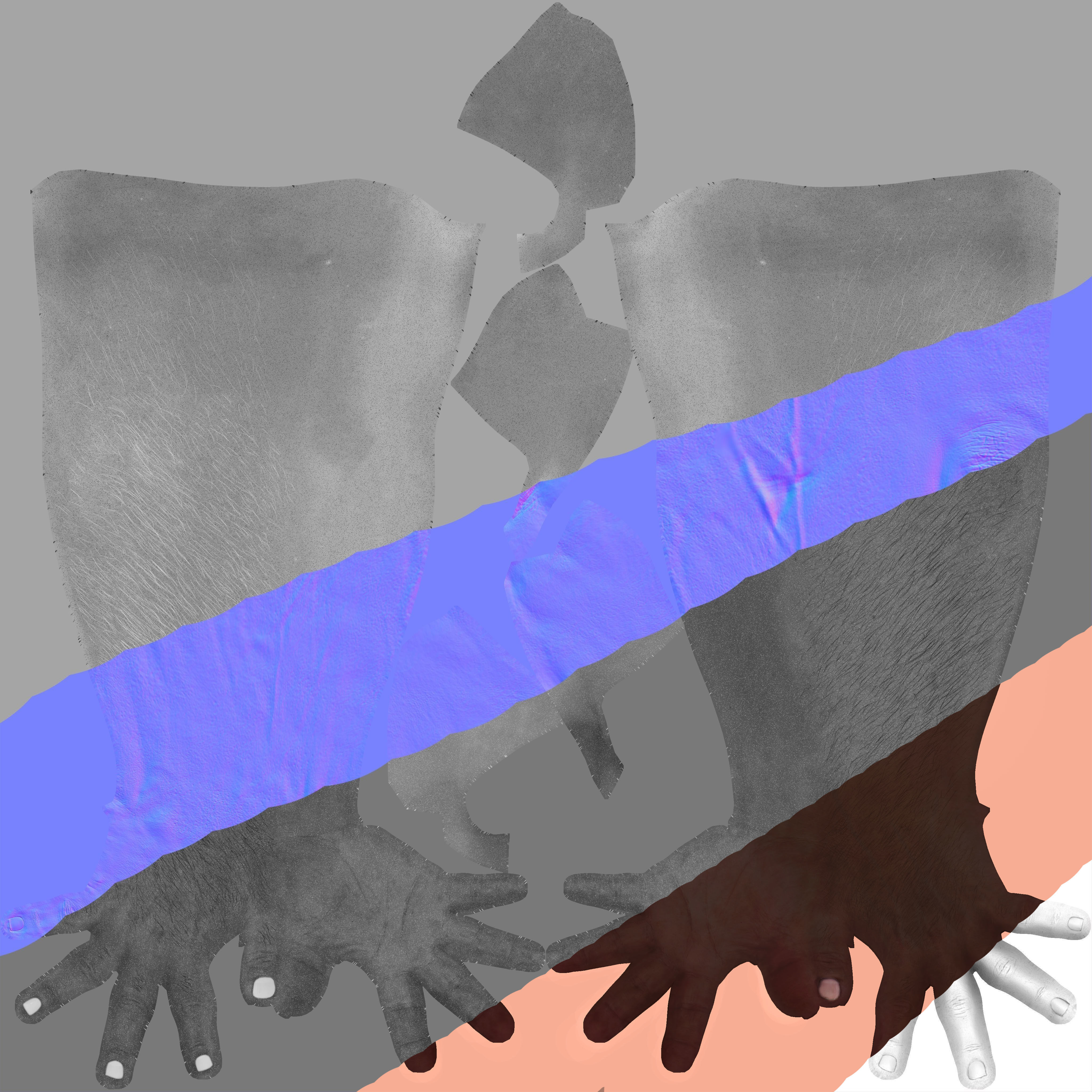 FPS Arms Black rigged low poly pbr VR Low-poly 3D model_8