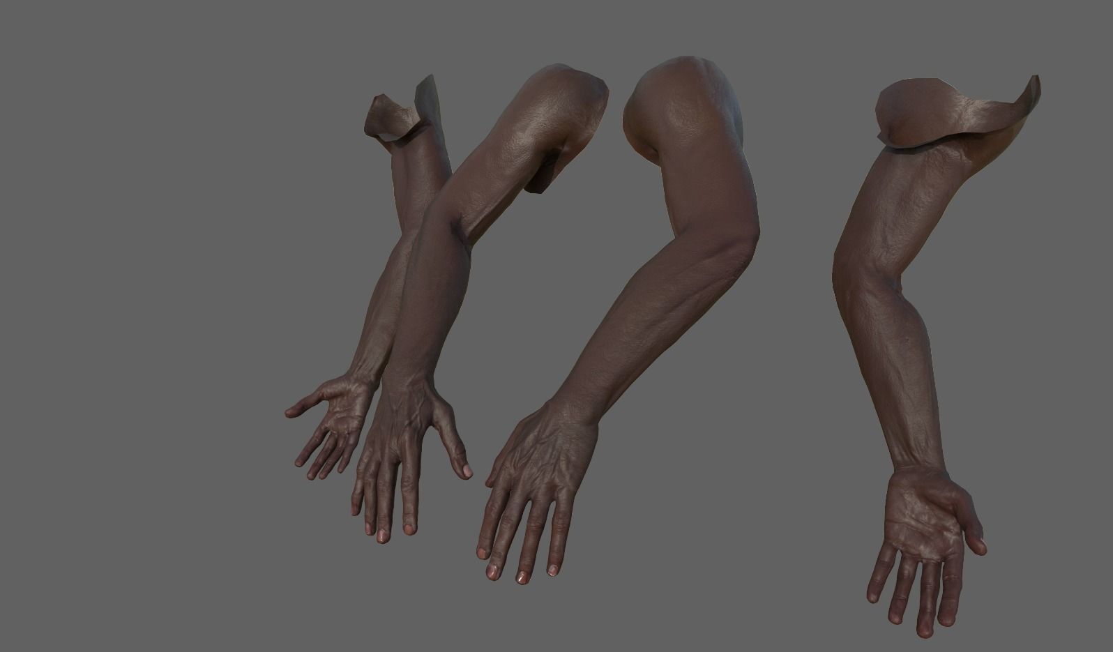 FPS Arms Black rigged low poly pbr VR Low-poly 3D model_5