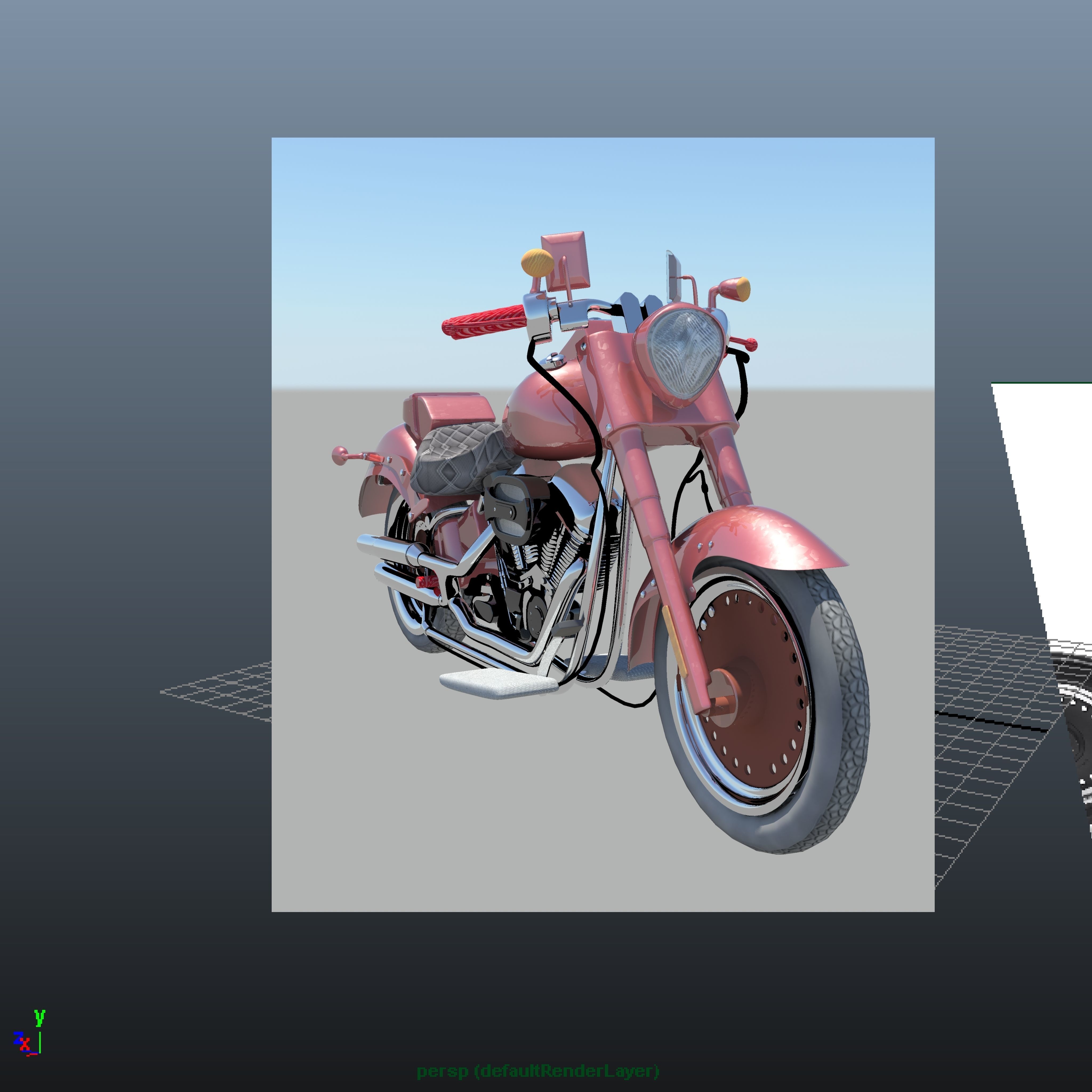 Harley Davidson Bike Modeling Low-poly 3D model_5
