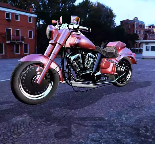 Harley Davidson Bike Modeling Low-poly 3D model
