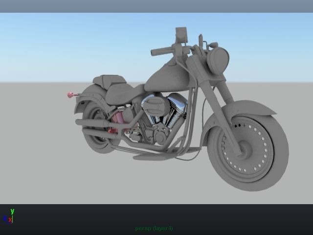 Harley Davidson Bike Modeling Low-poly 3D model_3