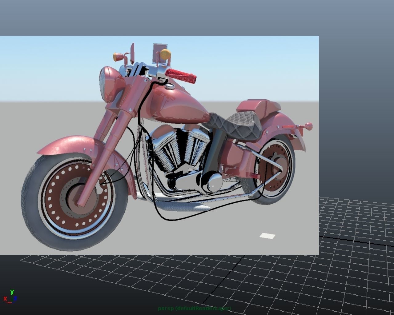 Harley Davidson Bike Modeling Low-poly 3D model_4