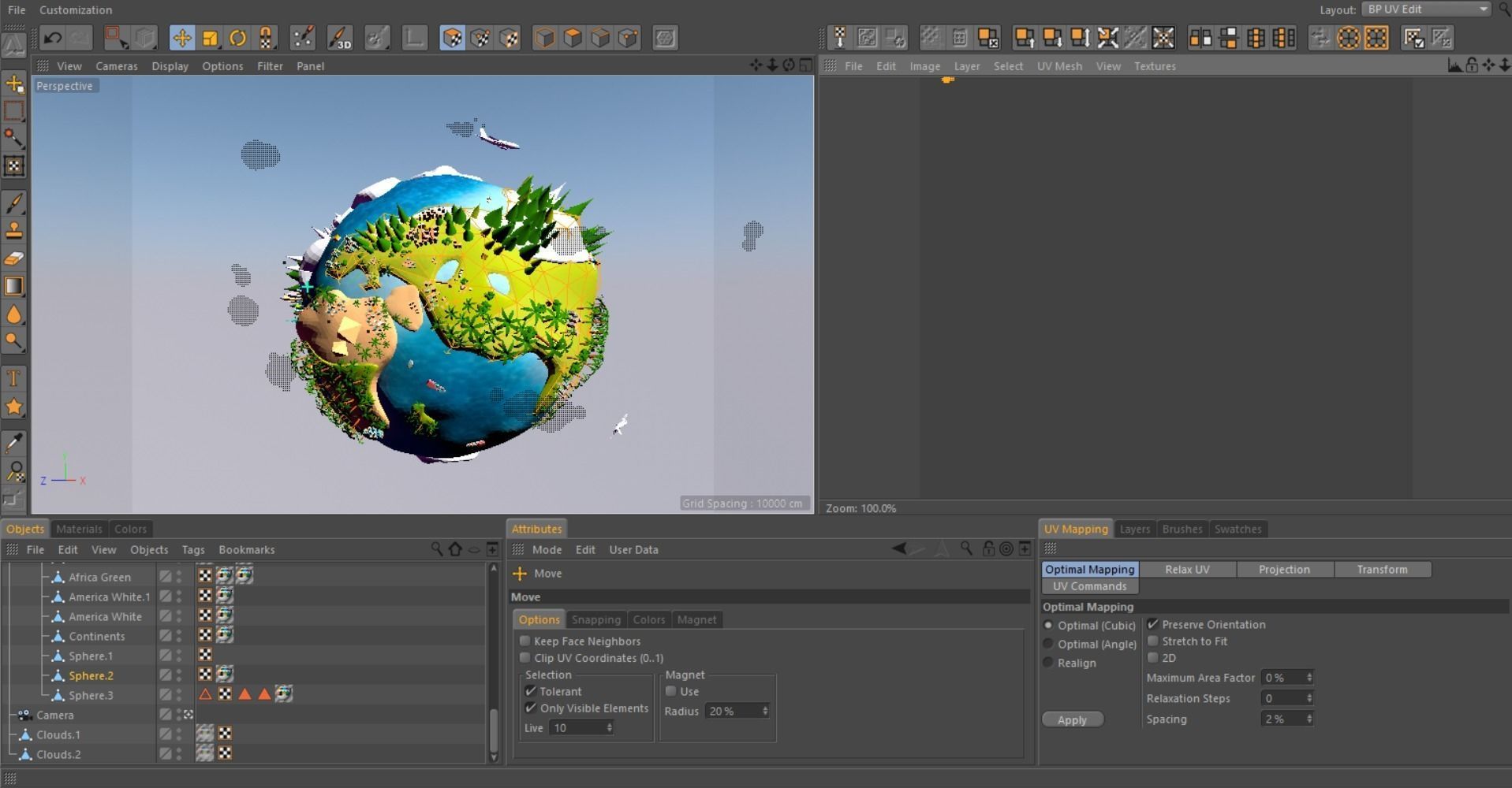 Cartoon Lowpoly Earth Planet 2 Low-poly 3D model_10