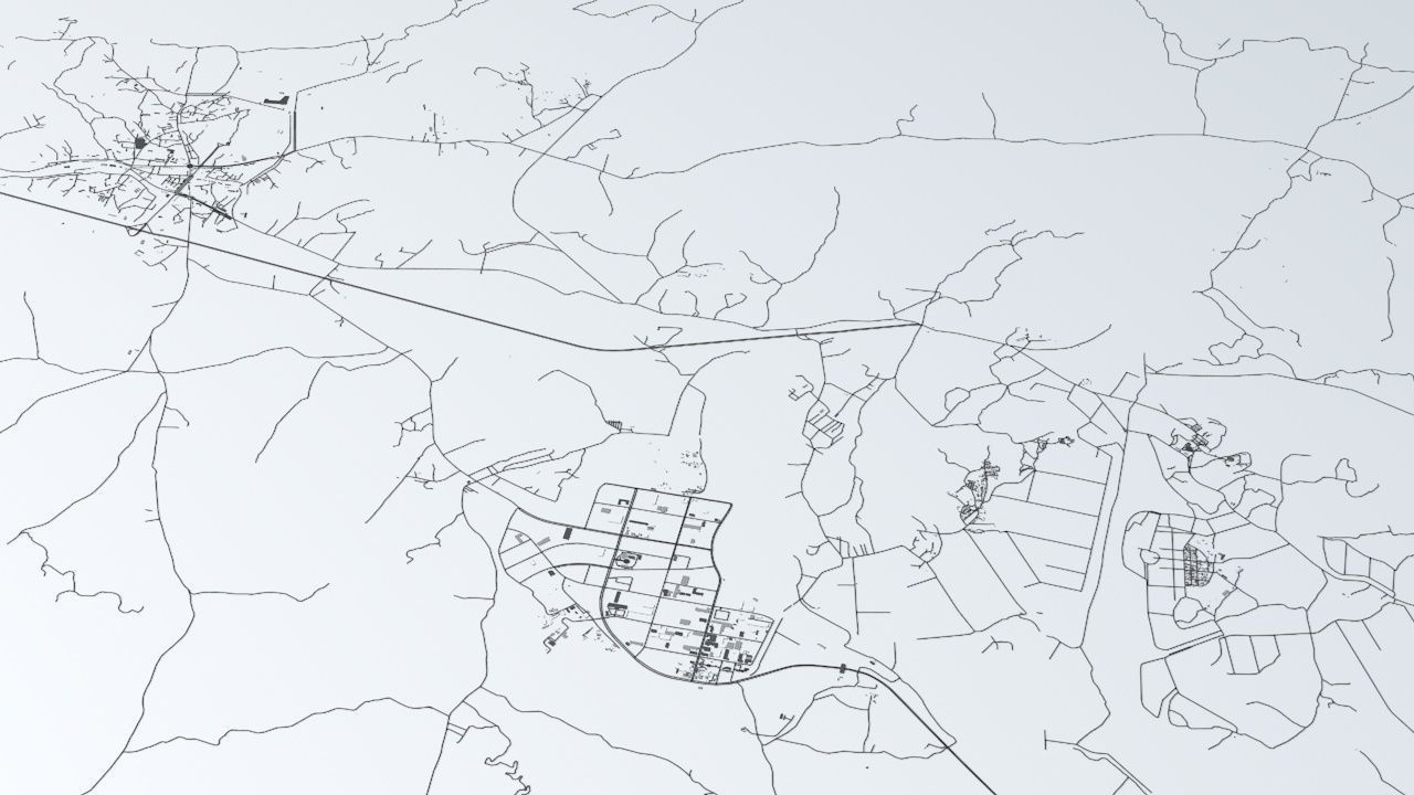 Kaesong Industrial Park Road Network Streets and Buildings 3D model_1