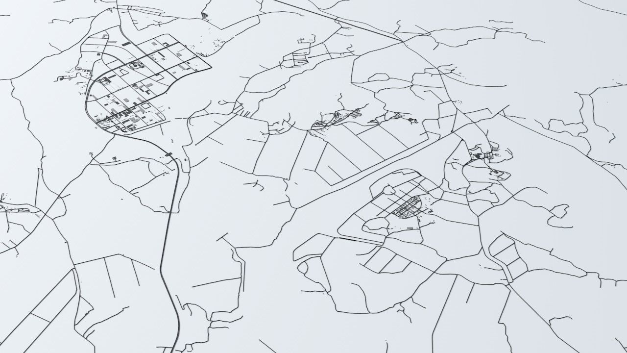 Kaesong Industrial Park Road Network Streets and Buildings 3D model_4