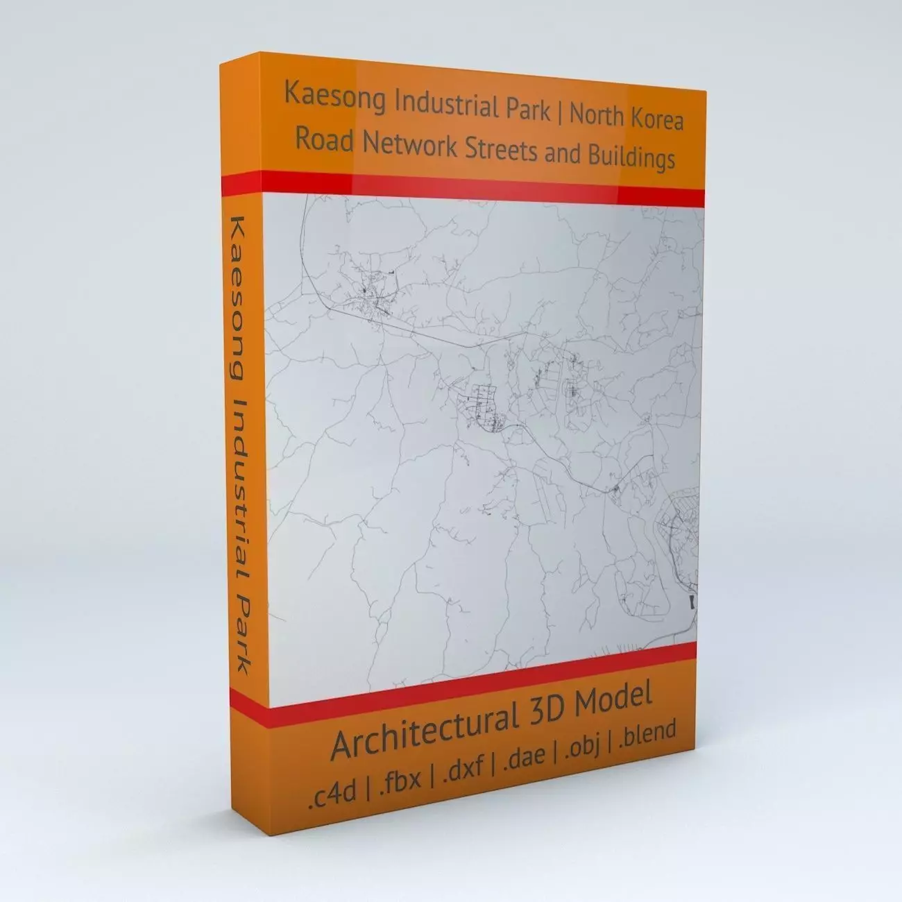 Kaesong Industrial Park Road Network Streets and Buildings 3D model_0