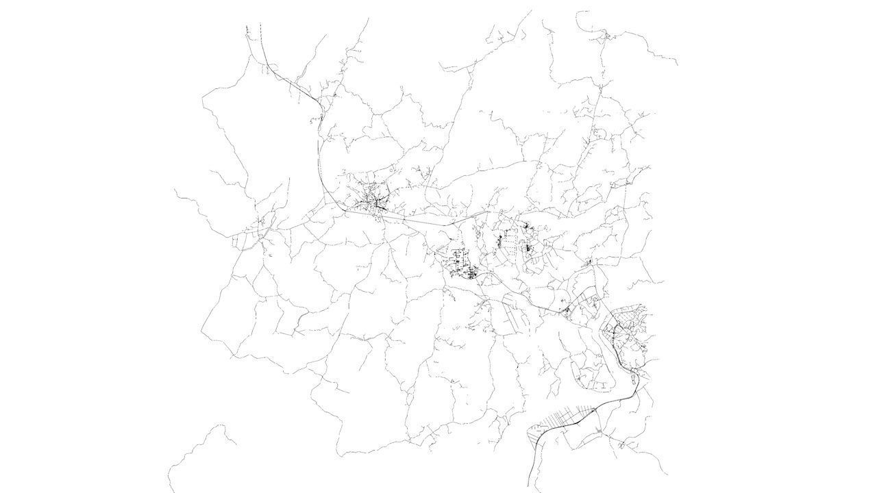Kaesong Industrial Park Road Network Streets and Buildings 3D model_9