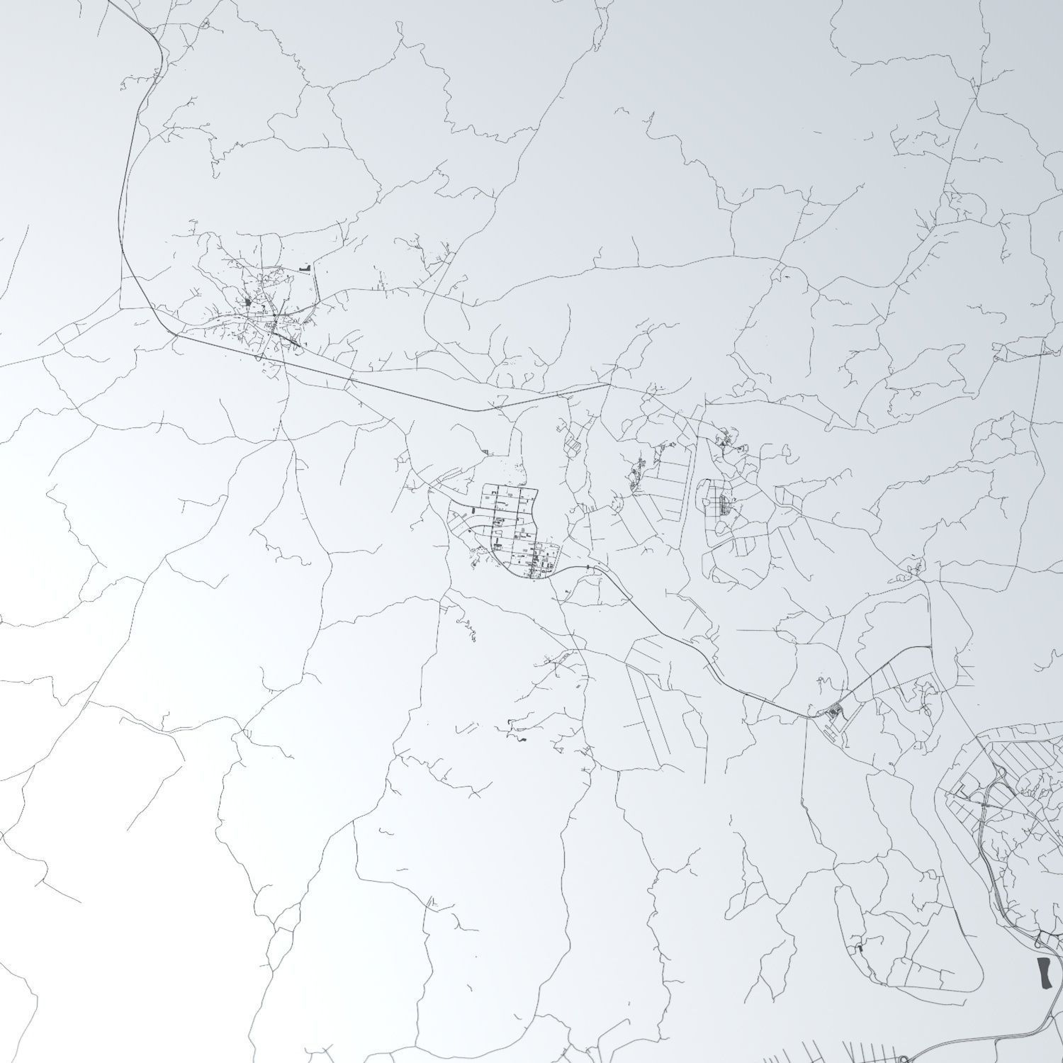 Kaesong Industrial Park Road Network Streets and Buildings 3D model_7