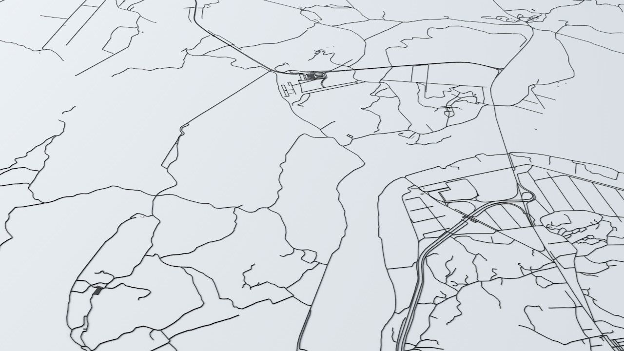 Kaesong Industrial Park Road Network Streets and Buildings 3D model_2