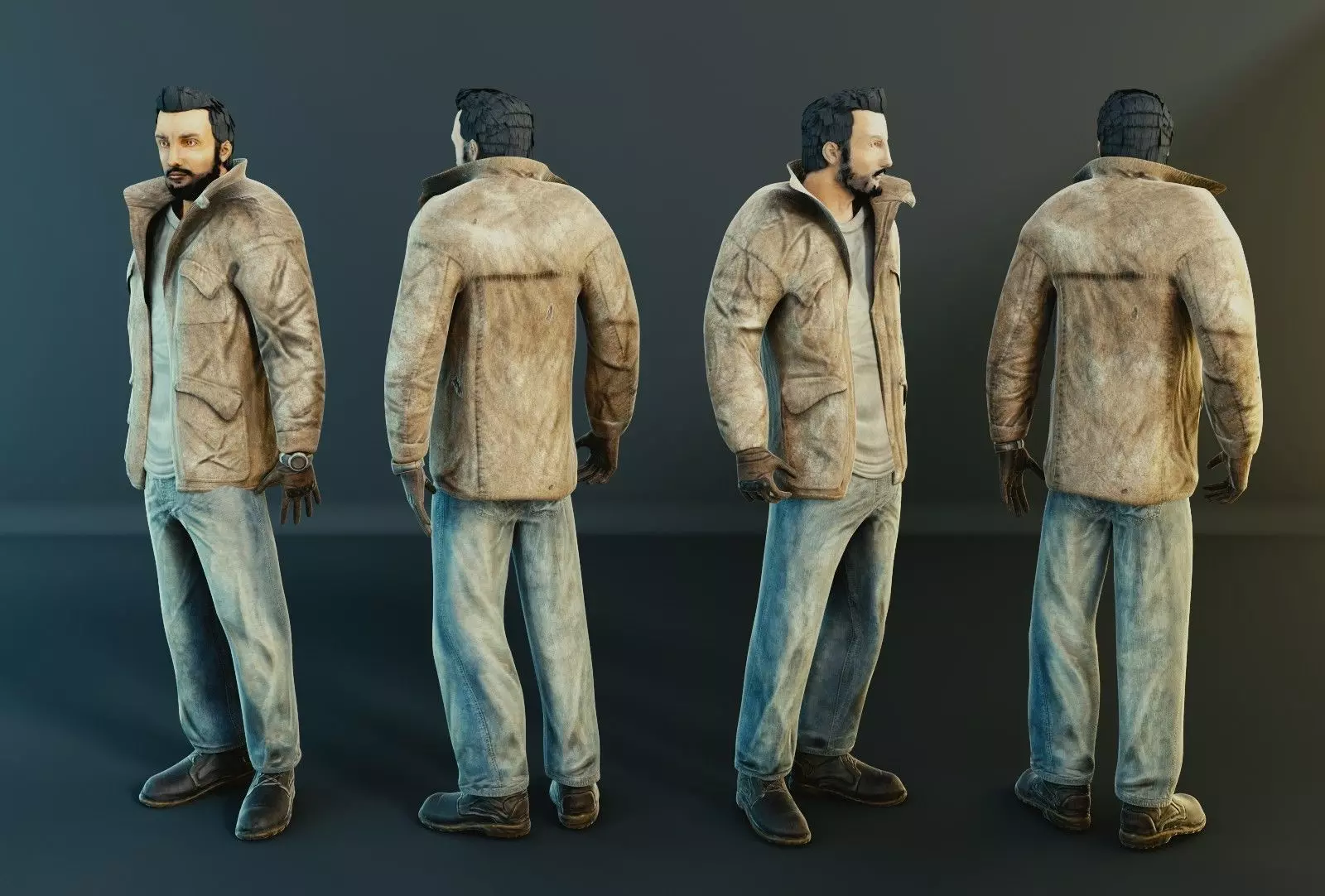 Male Apocalyptic Low-poly 3D model_0
