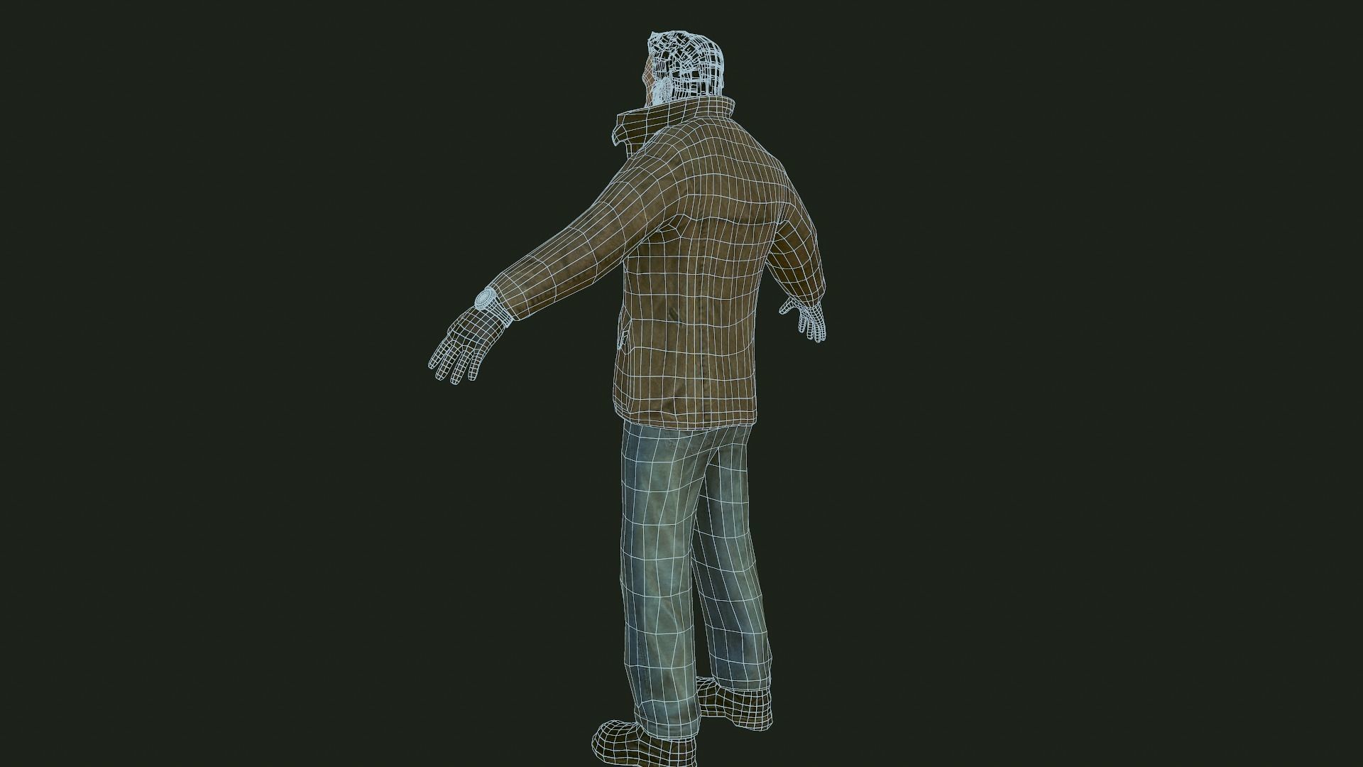 Male Apocalyptic Low-poly 3D model_25