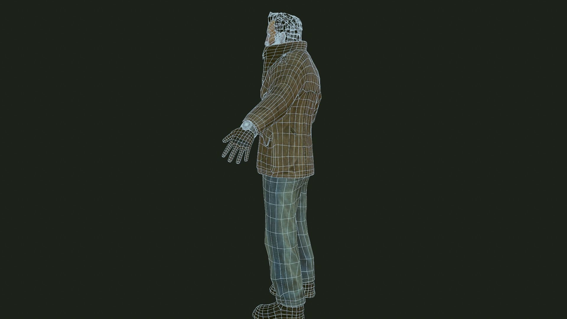 Male Apocalyptic Low-poly 3D model_21