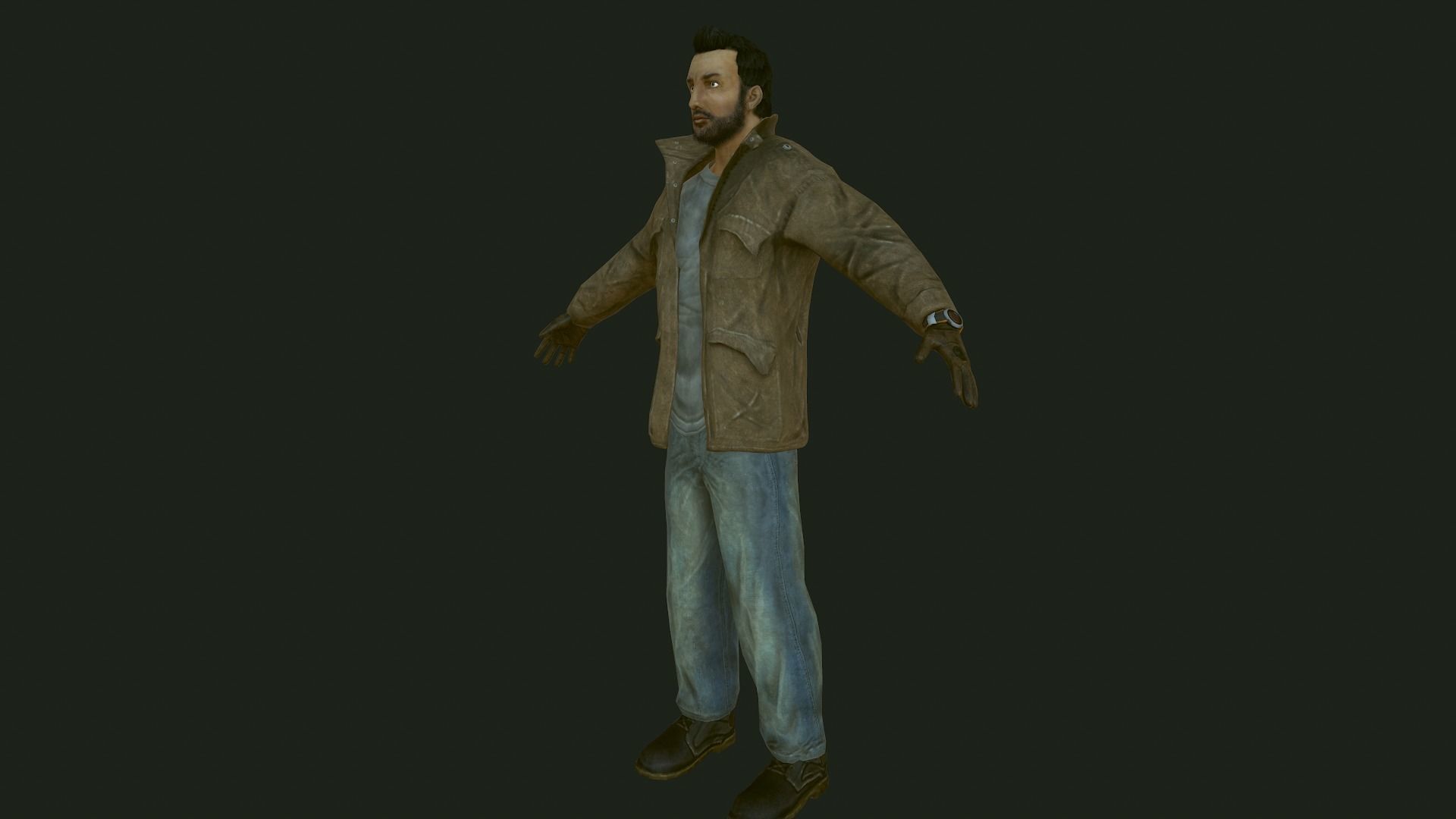 Male Apocalyptic Low-poly 3D model_10