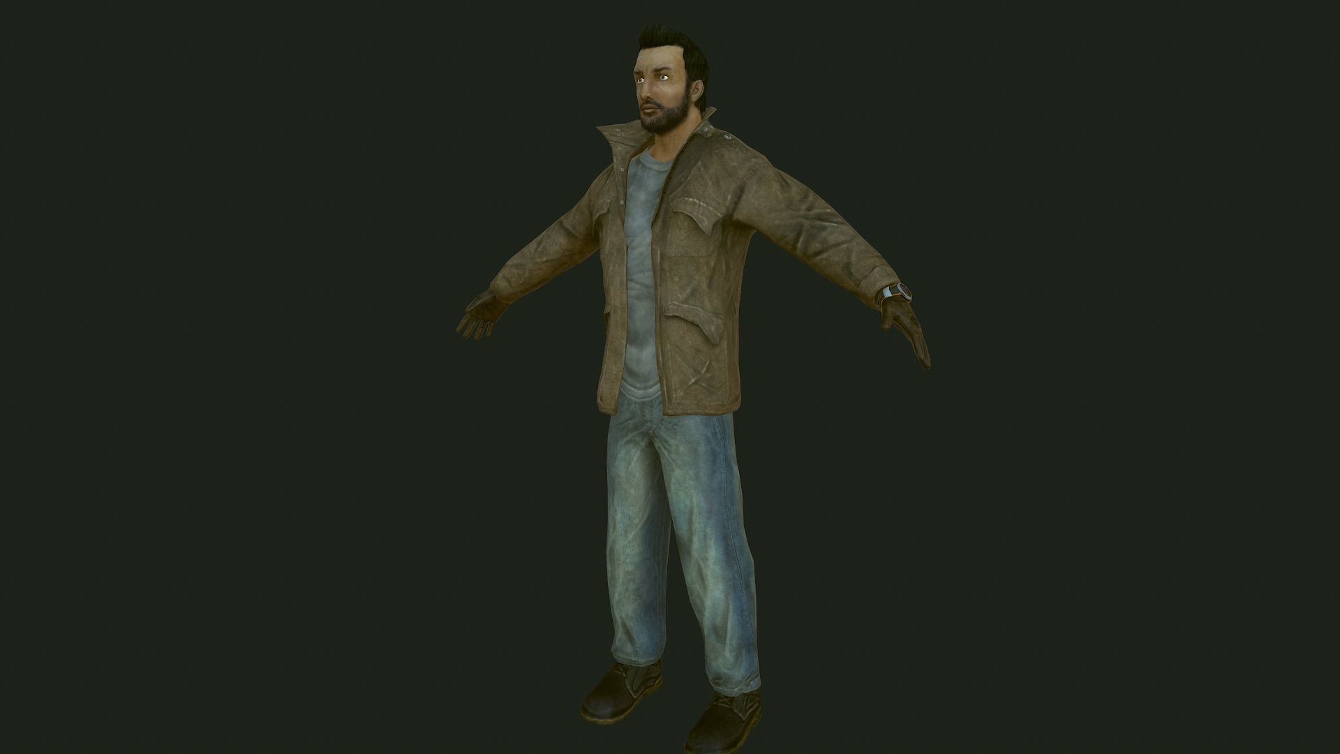 Male Apocalyptic Low-poly 3D model_8