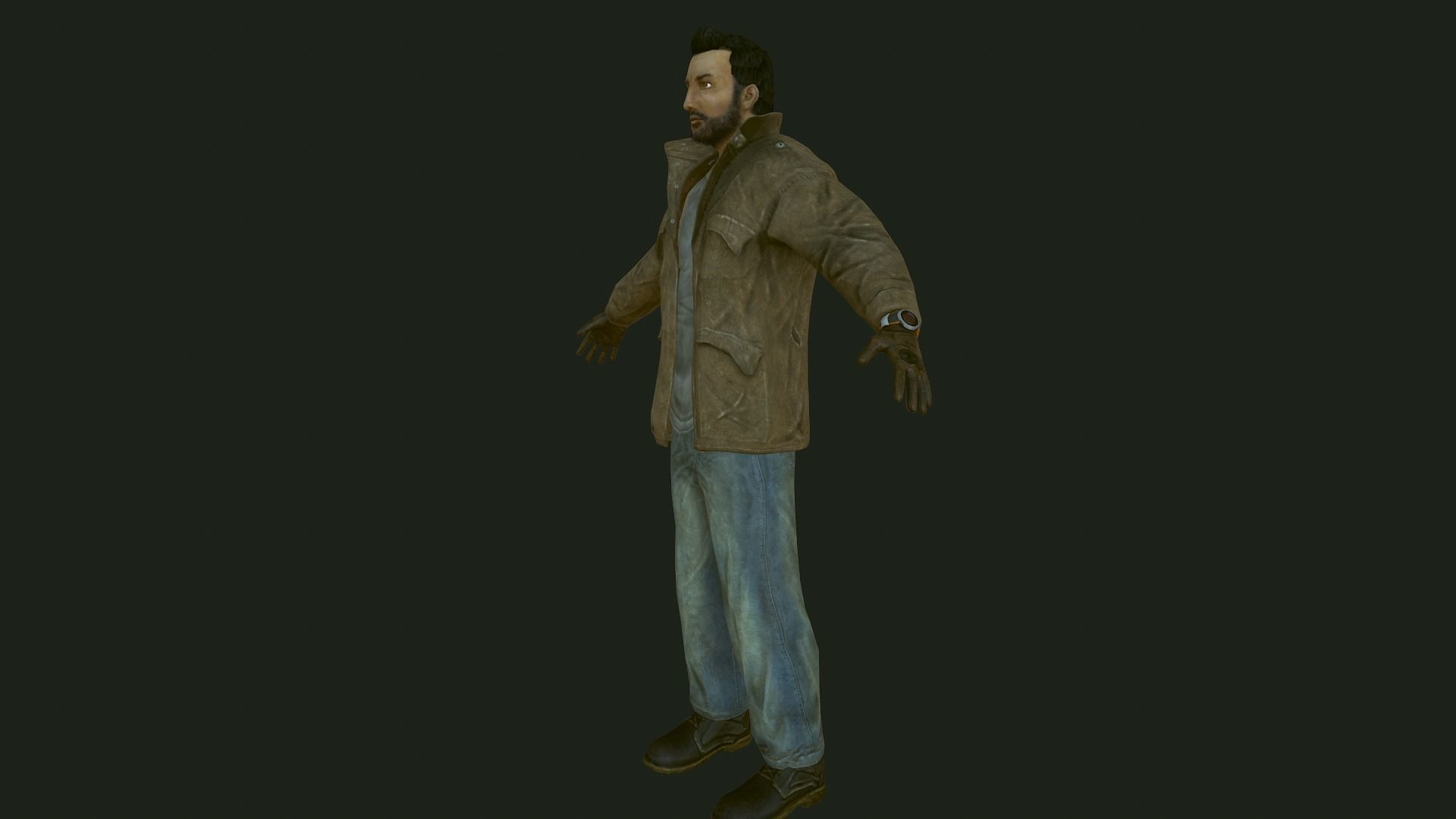 Male Apocalyptic Low-poly 3D model_12