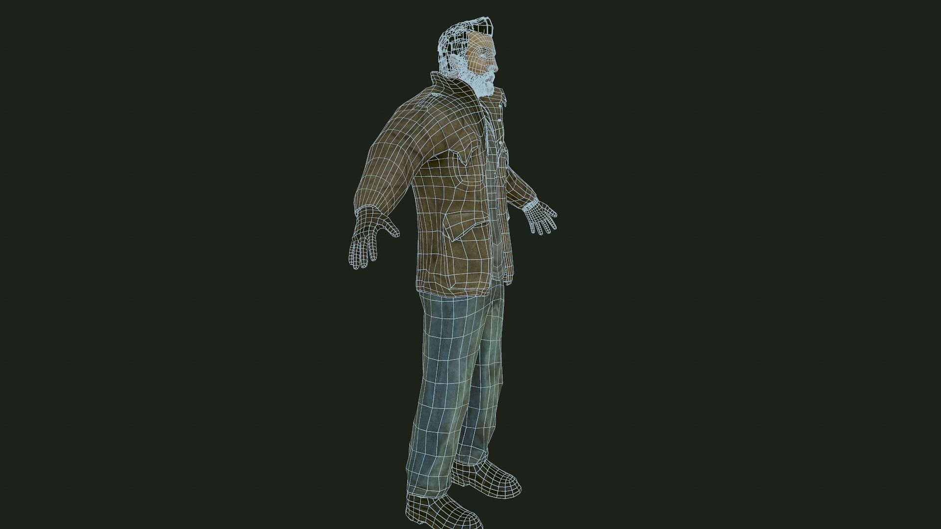 Male Apocalyptic Low-poly 3D model_53