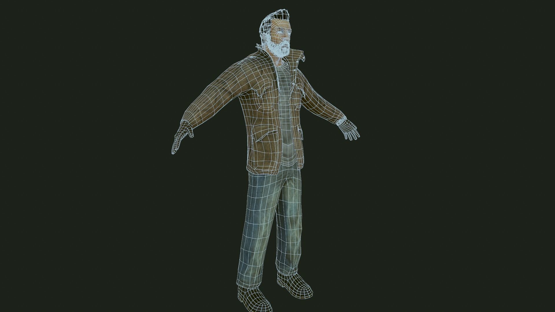 Male Apocalyptic Low-poly 3D model_57