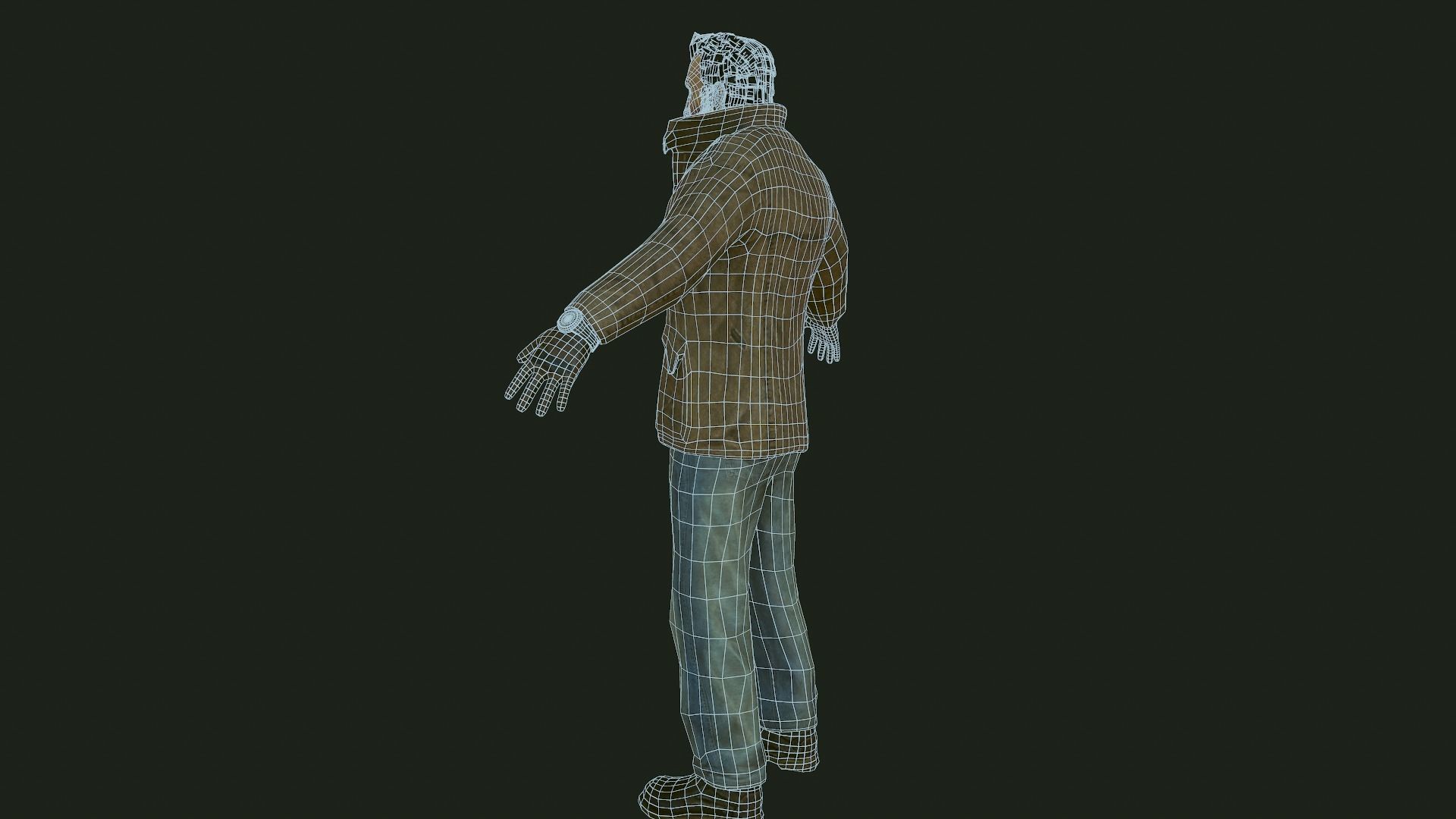 Male Apocalyptic Low-poly 3D model_23