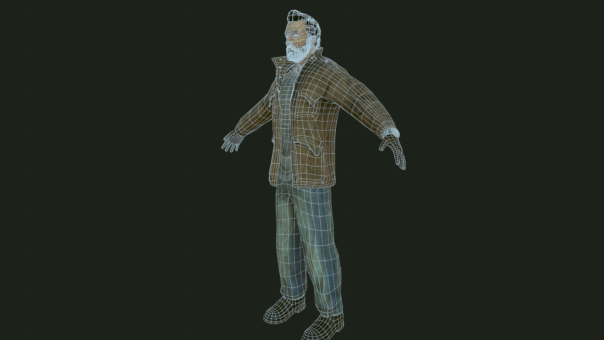 Male Apocalyptic Low-poly 3D model_11