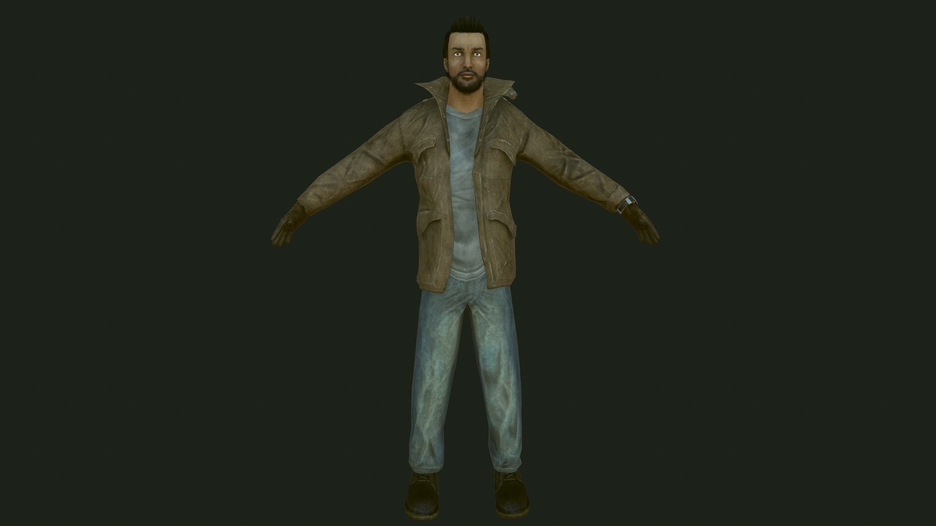Male Apocalyptic Low-poly 3D model_2