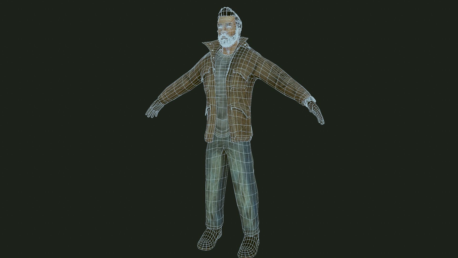 Male Apocalyptic Low-poly 3D model_7