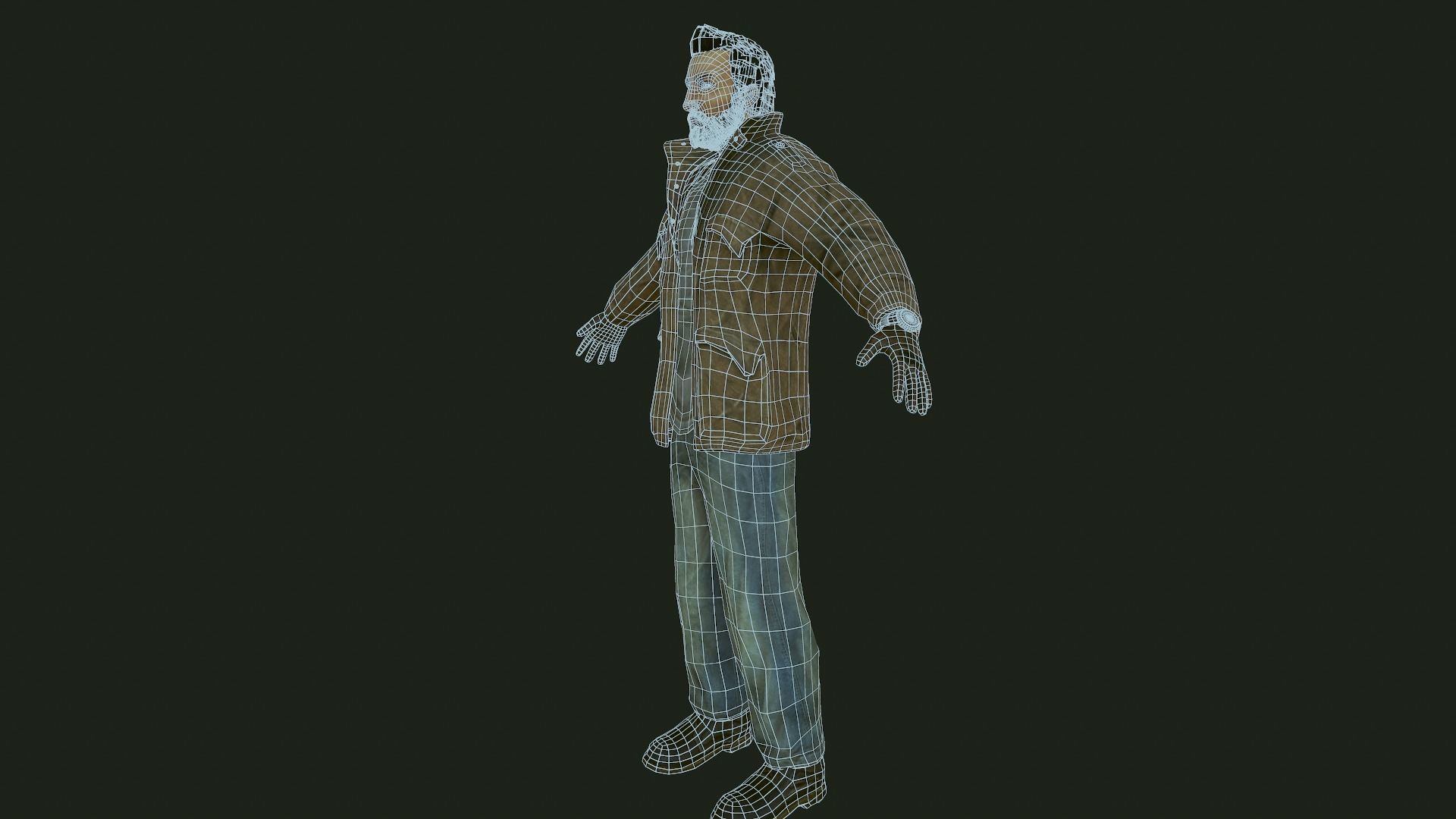 Male Apocalyptic Low-poly 3D model_13