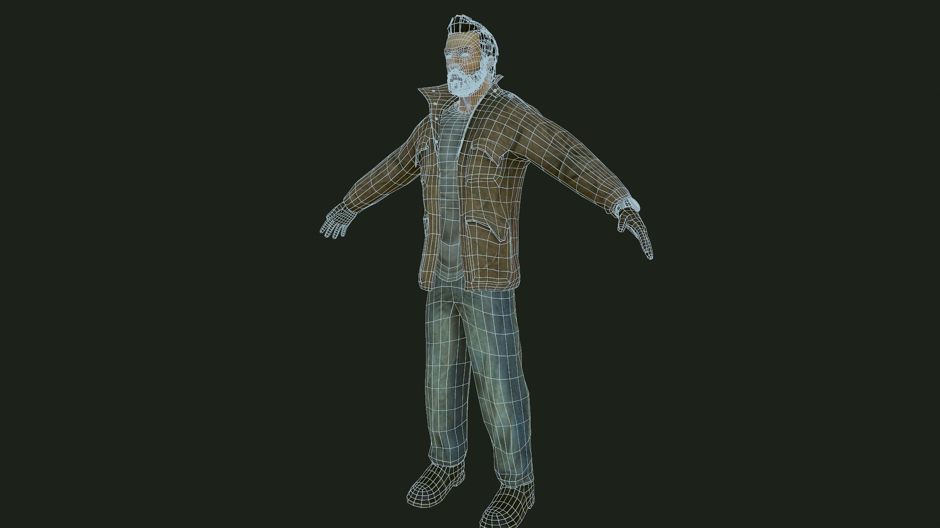 Male Apocalyptic Low-poly 3D model_9