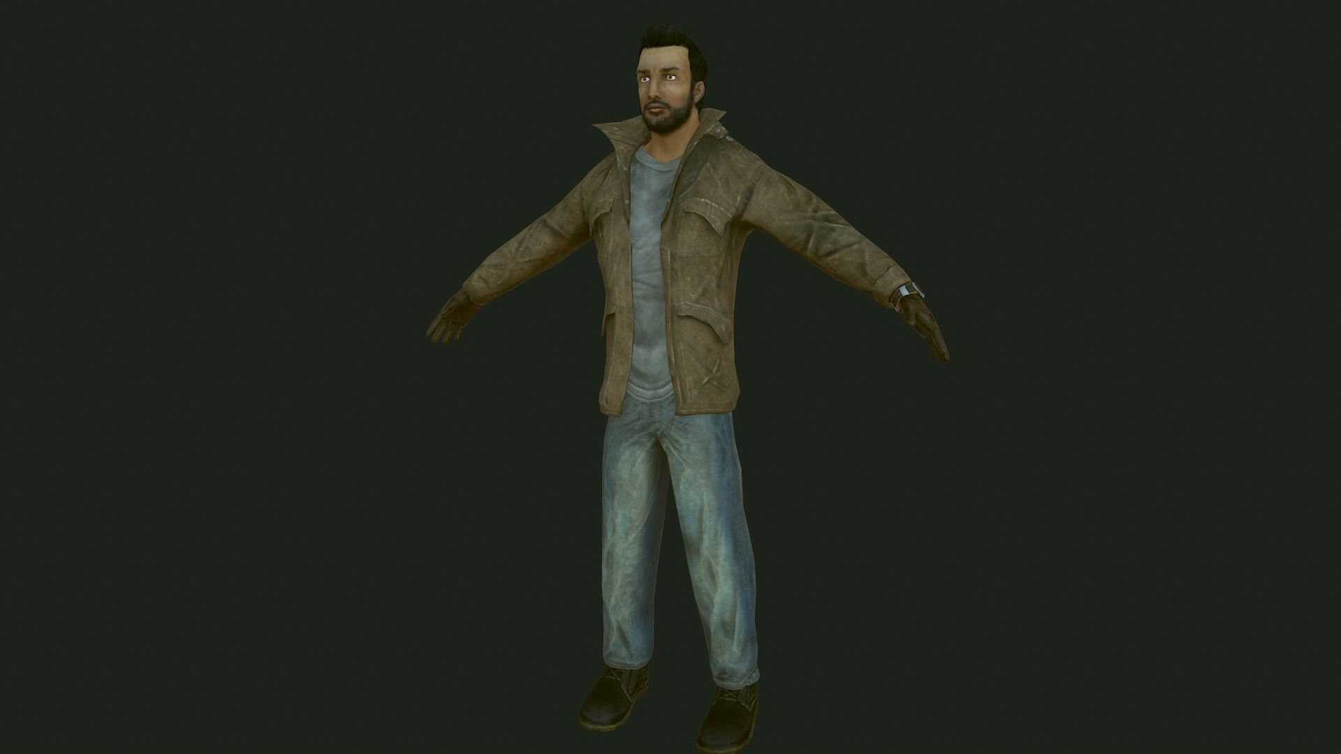 Male Apocalyptic Low-poly 3D model_6