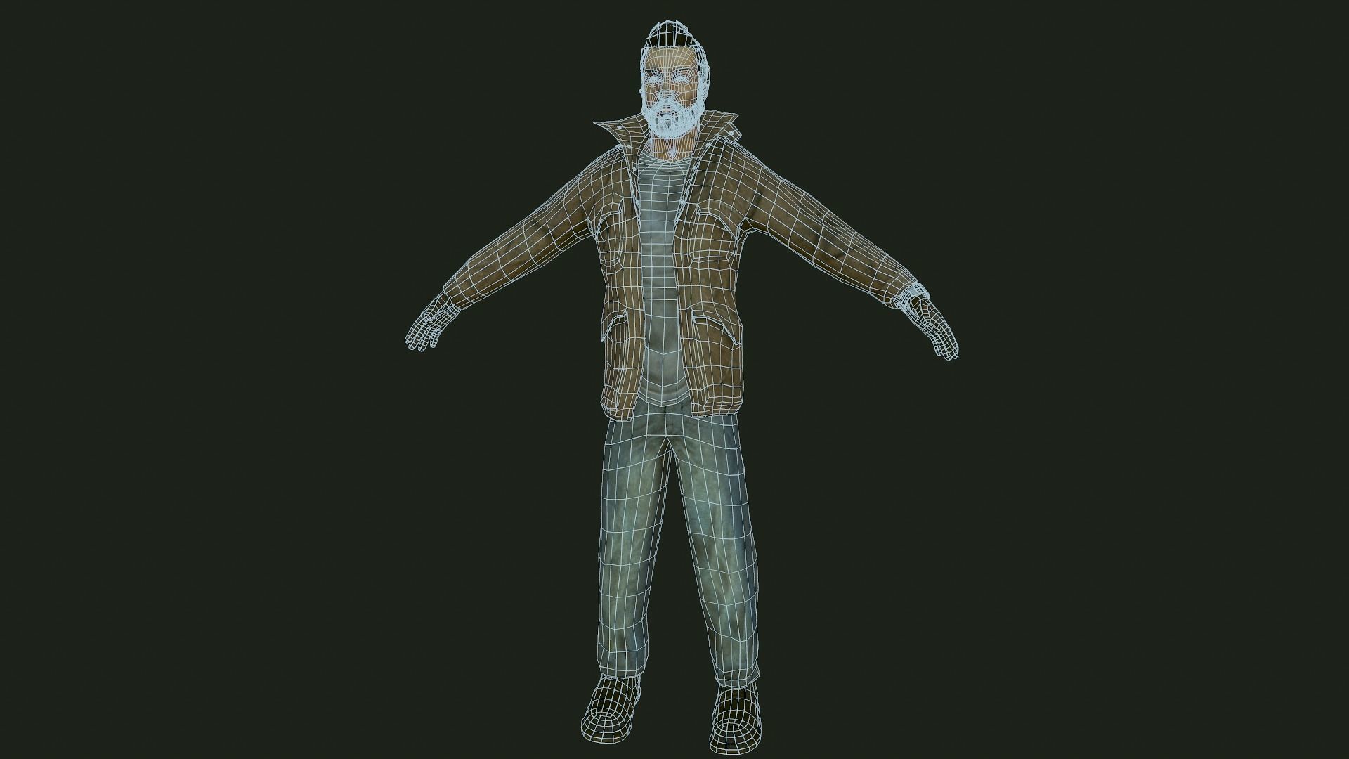 Male Apocalyptic Low-poly 3D model_5