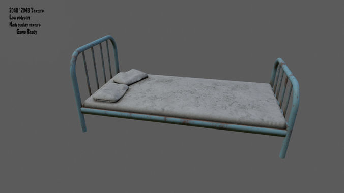 old bed  Low-poly 3D model