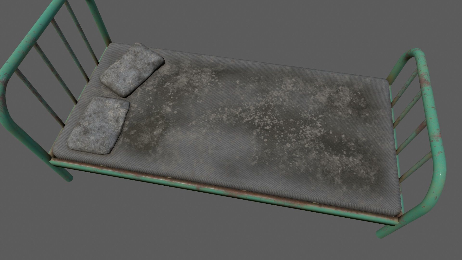 old bed  Low-poly 3D model_10