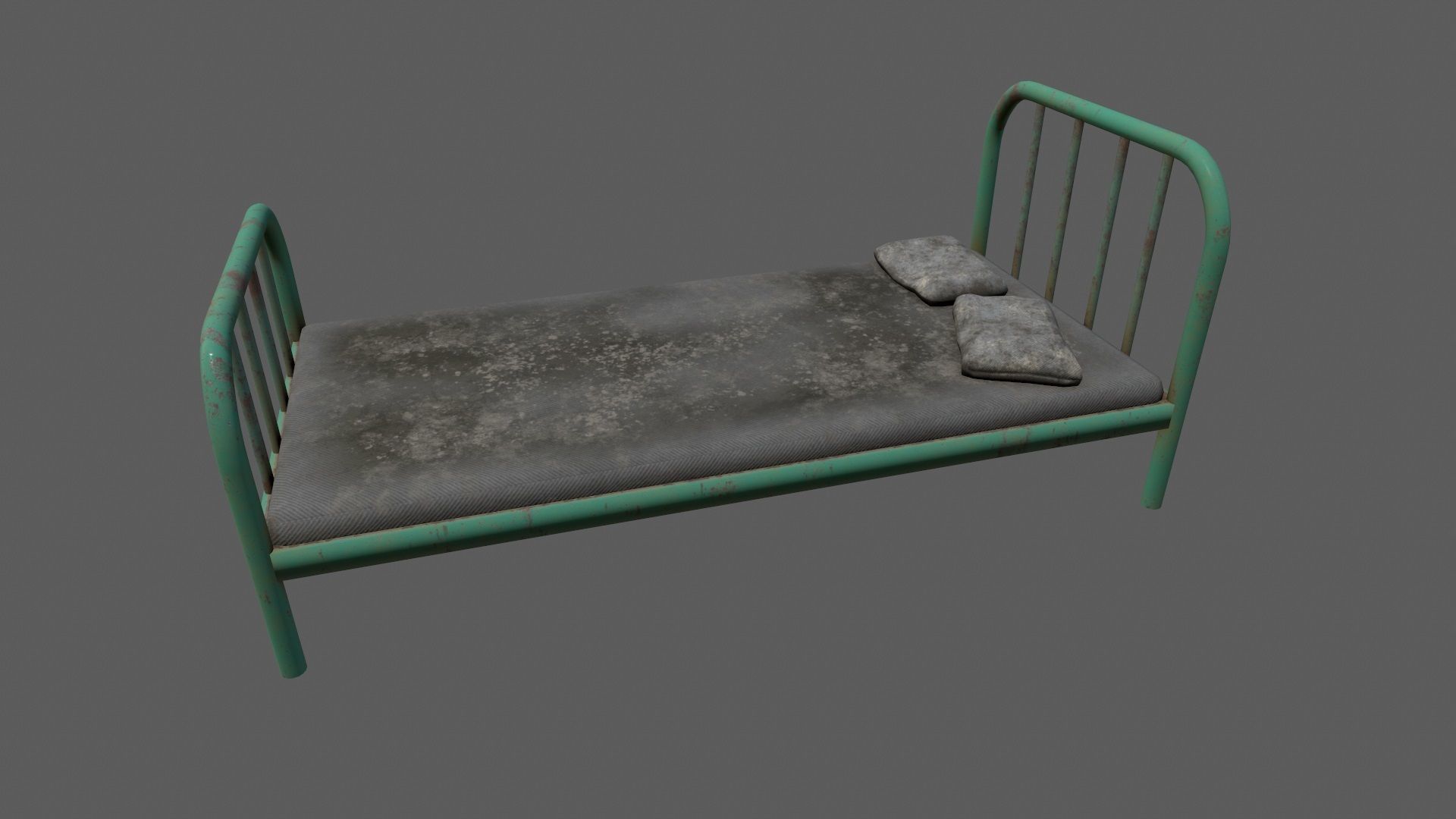 old bed  Low-poly 3D model_6