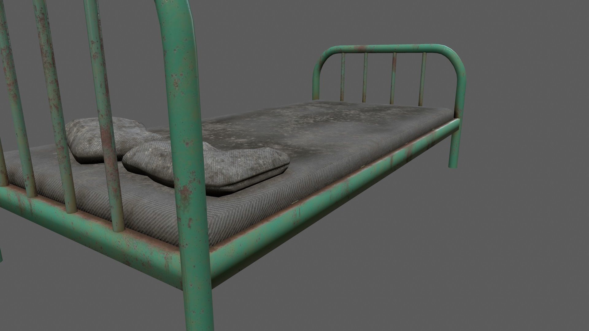 old bed  Low-poly 3D model_12