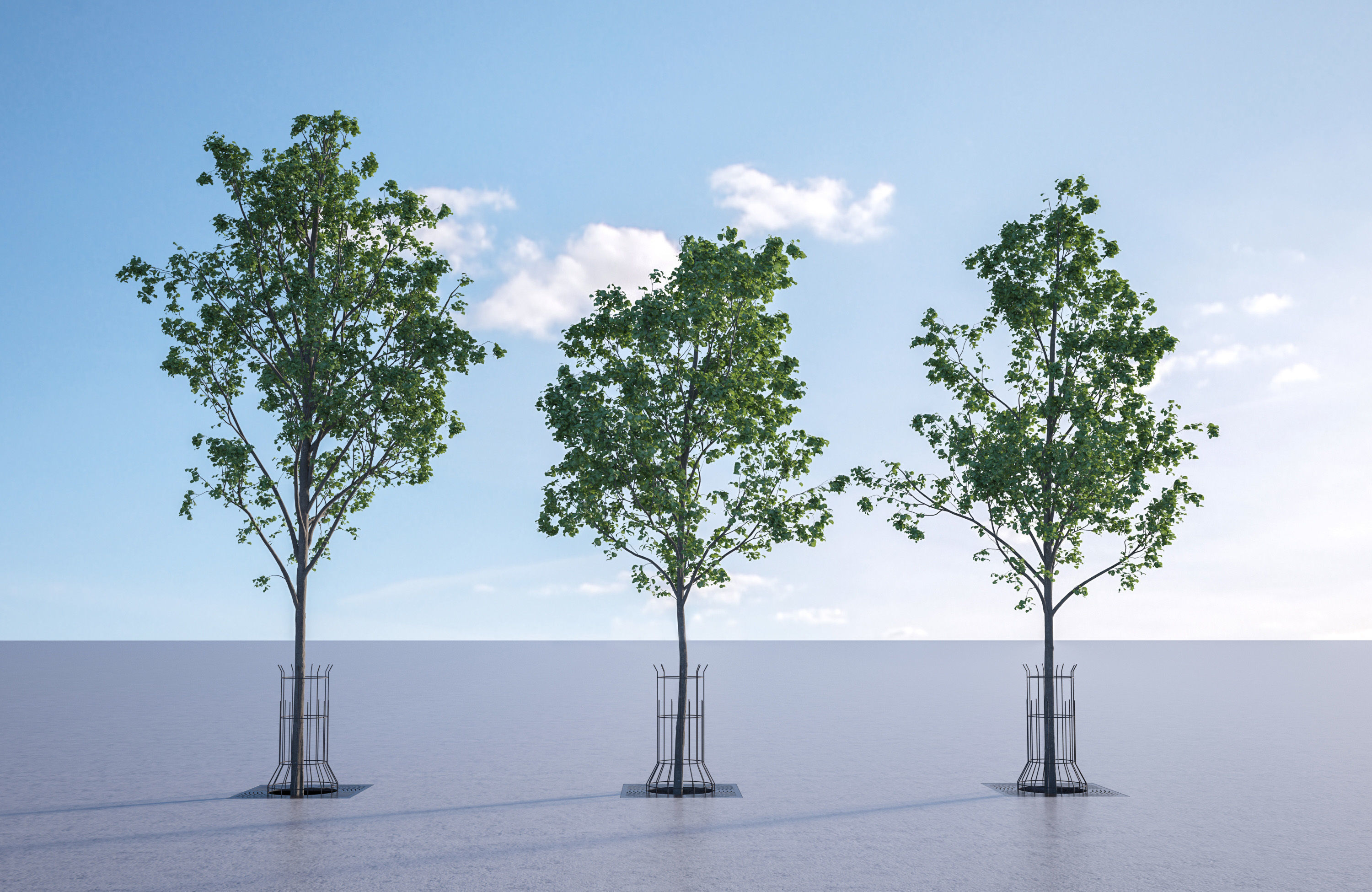 Animated trees for architectural visualization 3D model_2