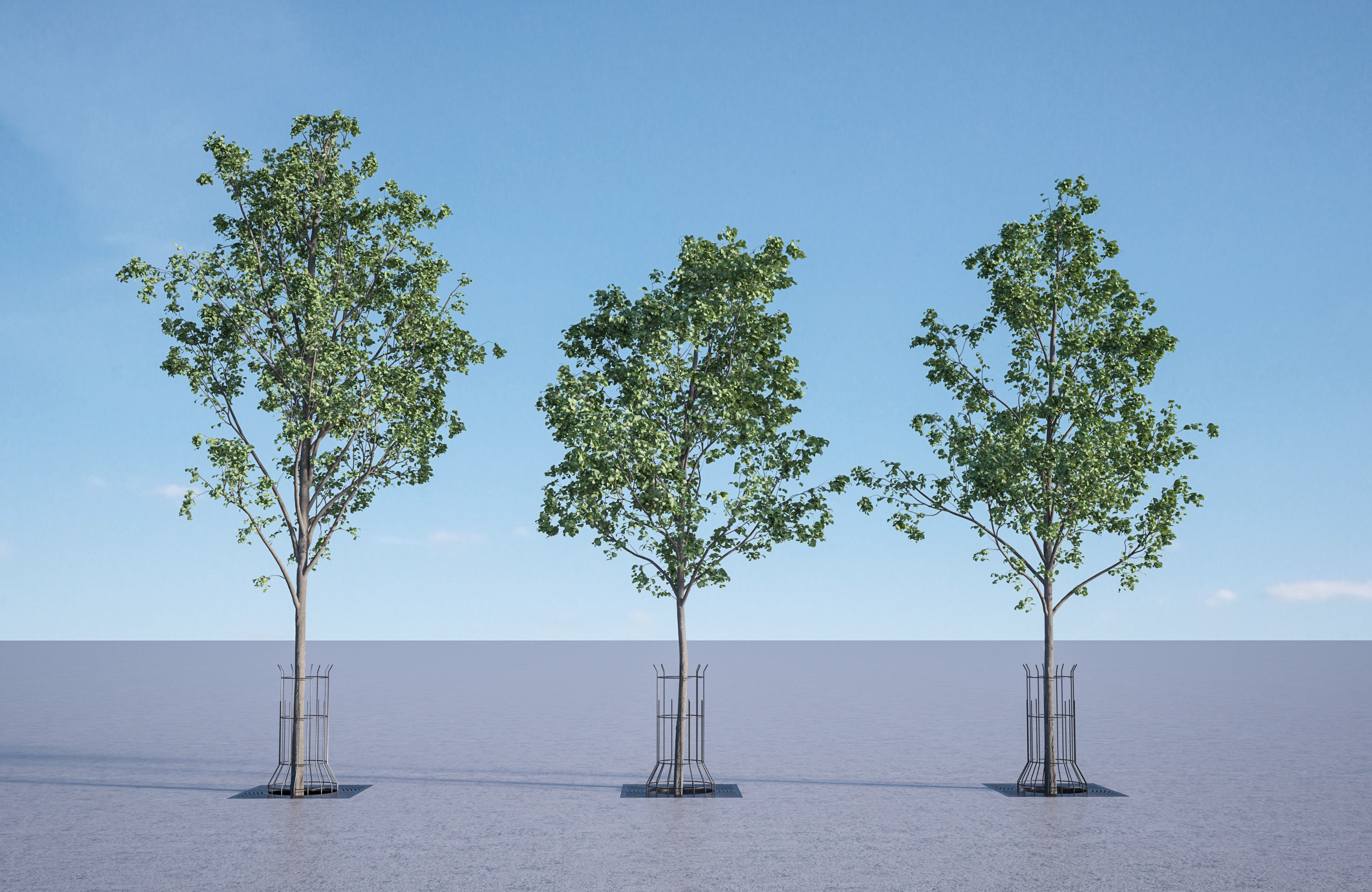 Animated trees for architectural visualization 3D model_4
