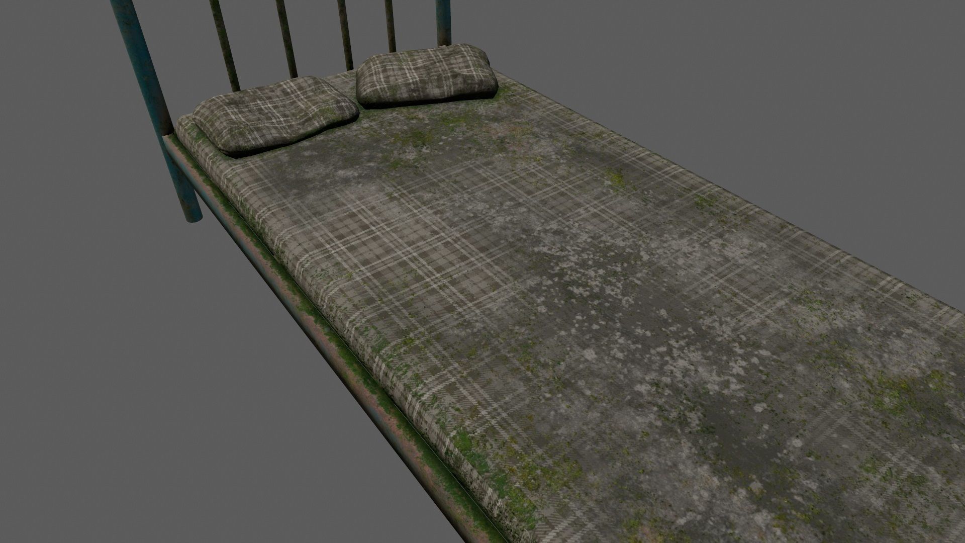 old bed   Low-poly 3D model_10