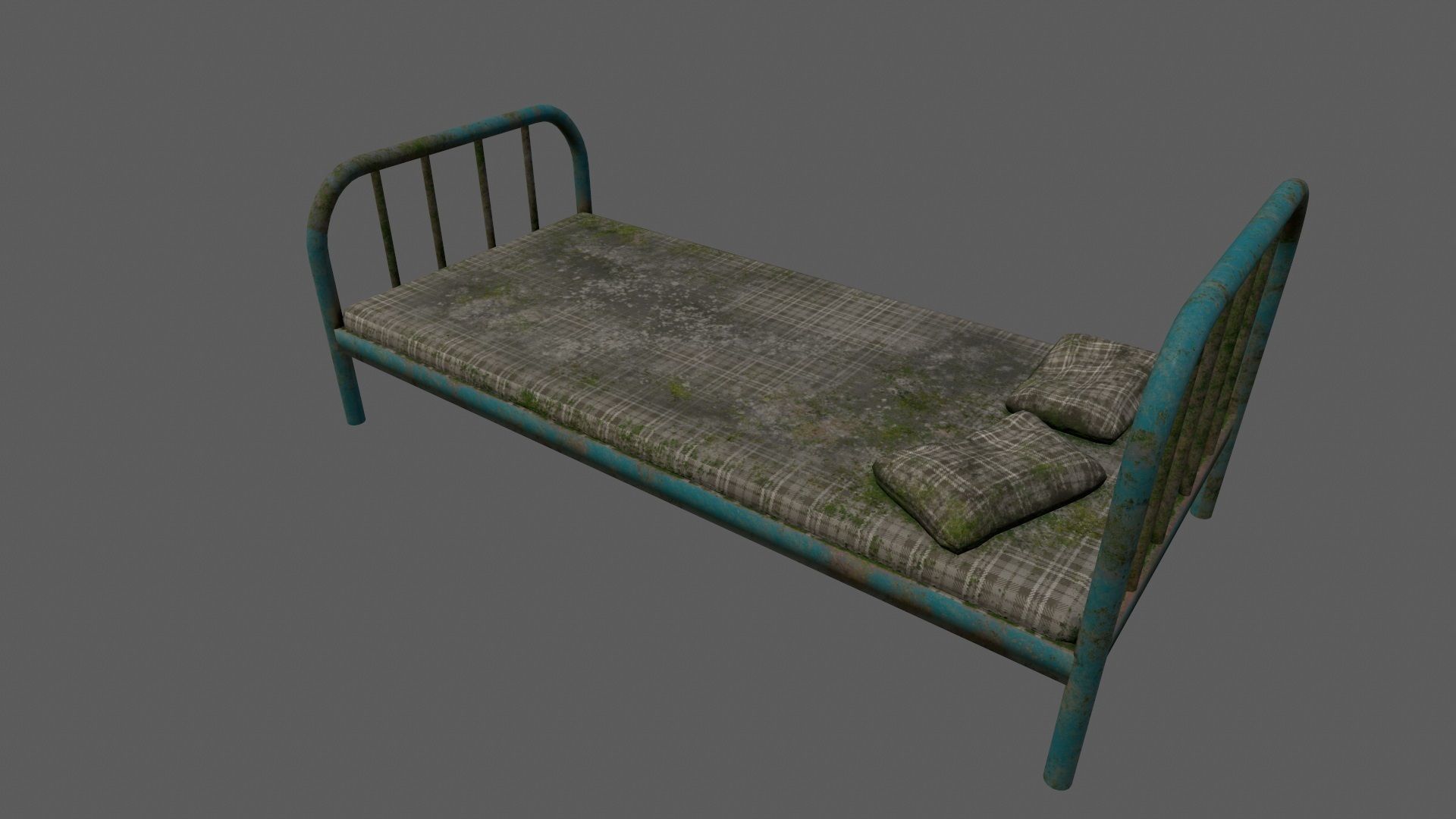 old bed   Low-poly 3D model_4