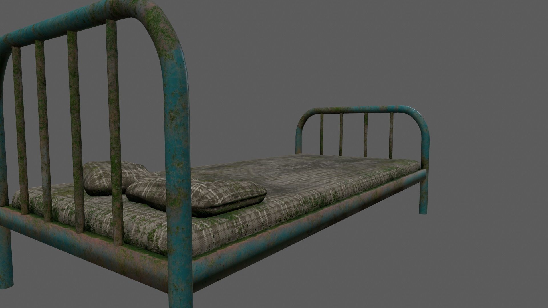 old bed   Low-poly 3D model_12
