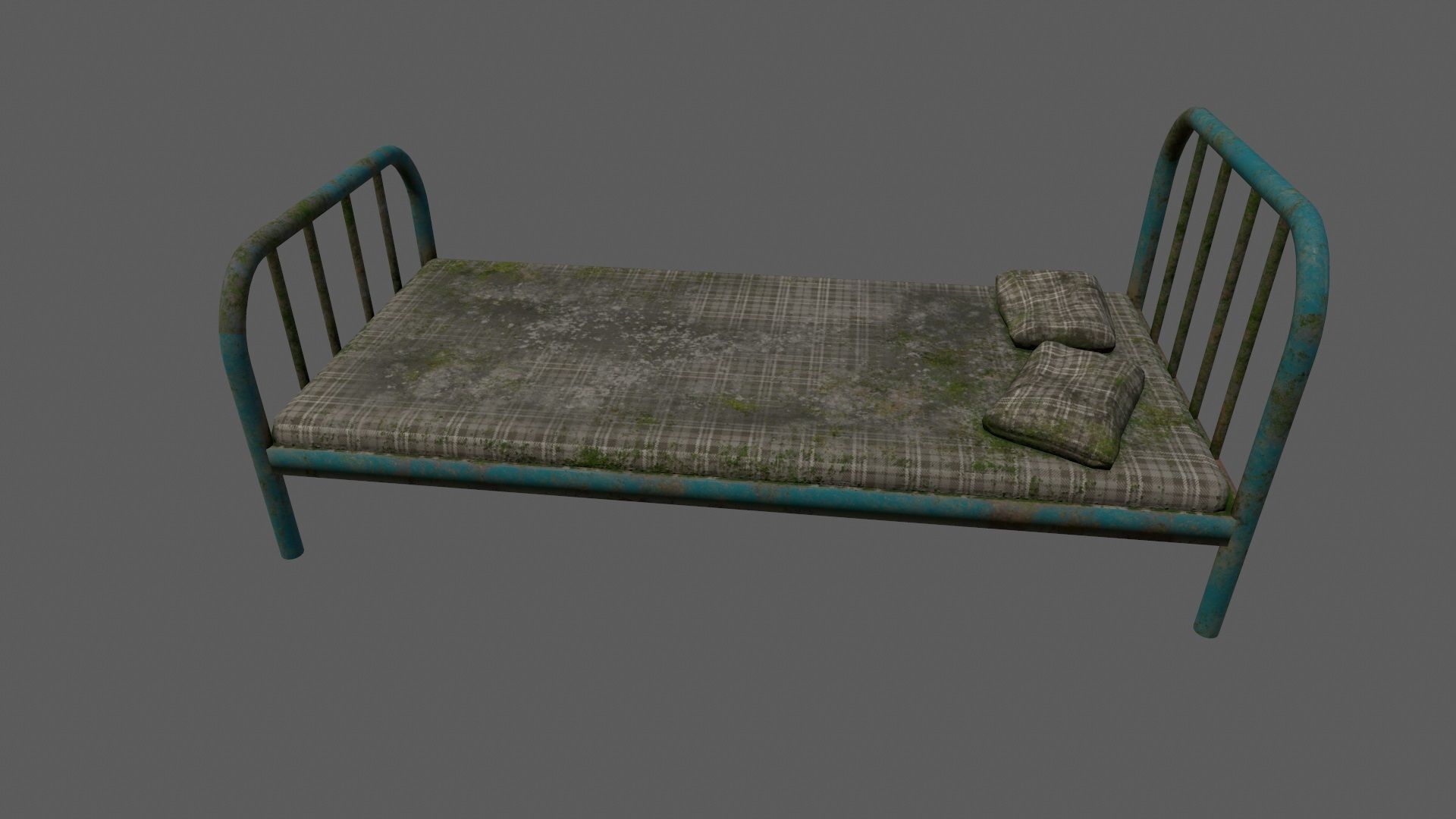 old bed   Low-poly 3D model_5