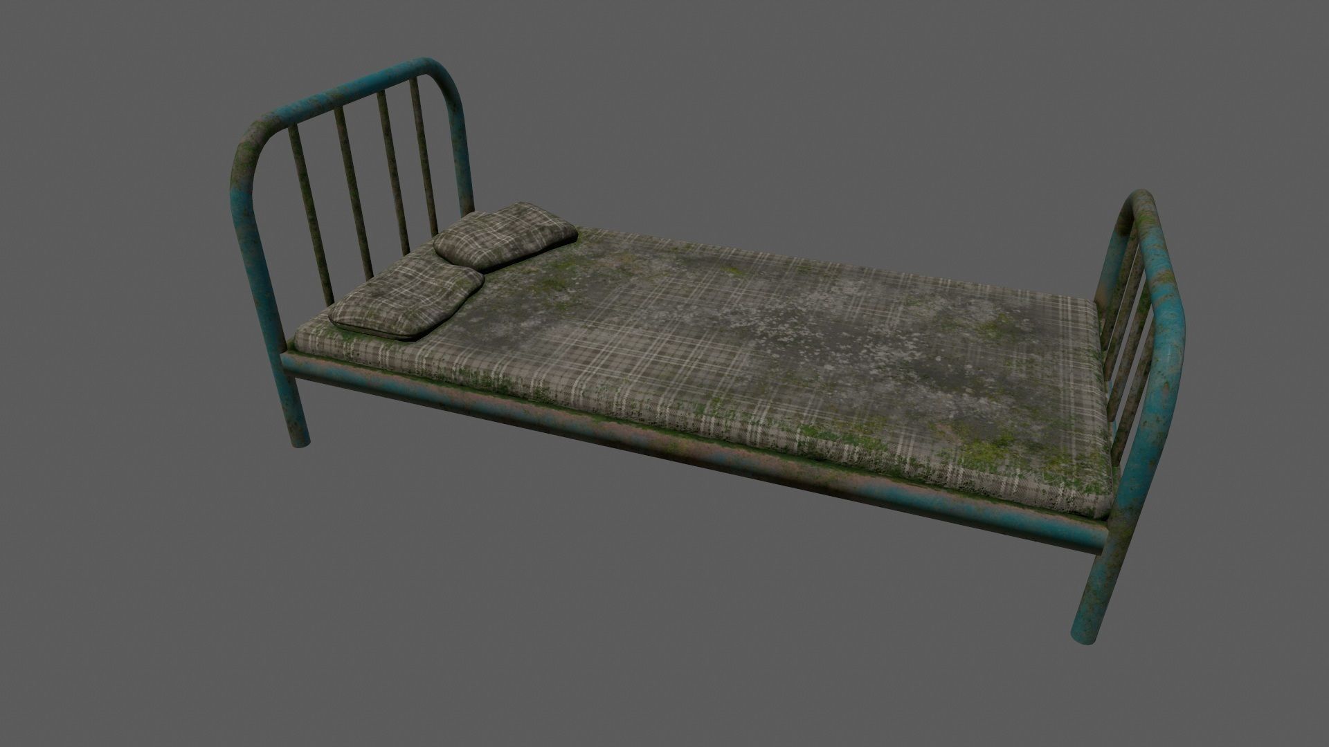 old bed   Low-poly 3D model_9
