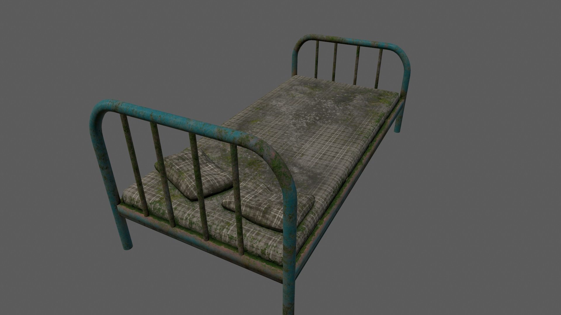 old bed   Low-poly 3D model_2