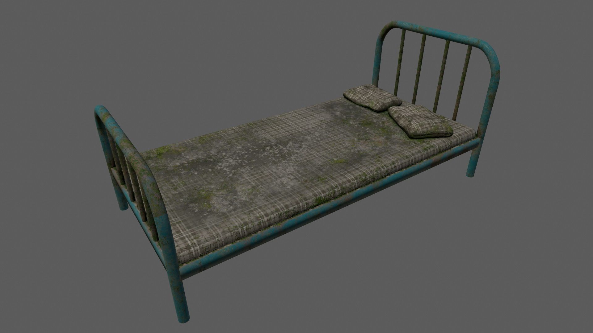 old bed   Low-poly 3D model_6