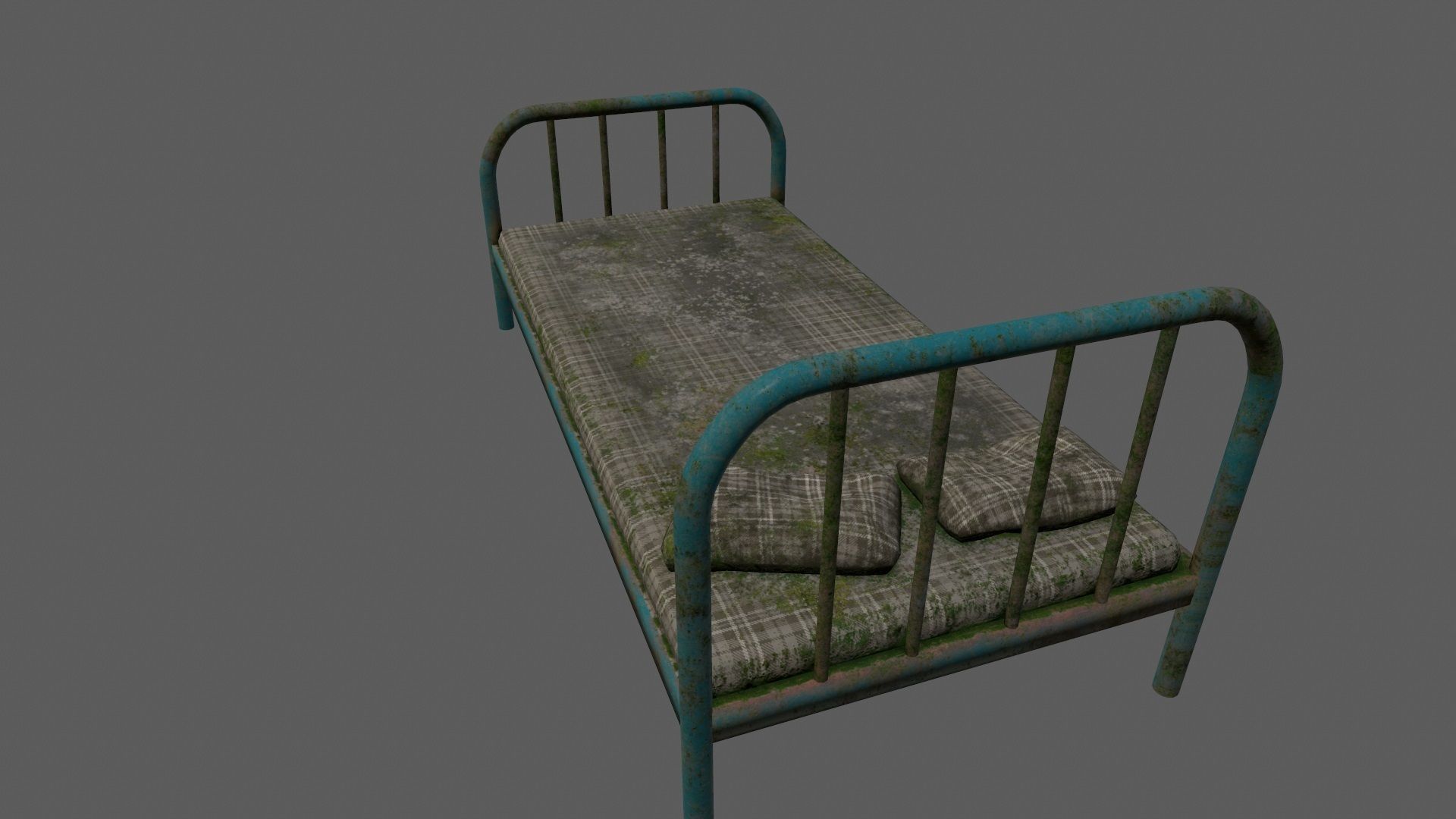 old bed   Low-poly 3D model_3