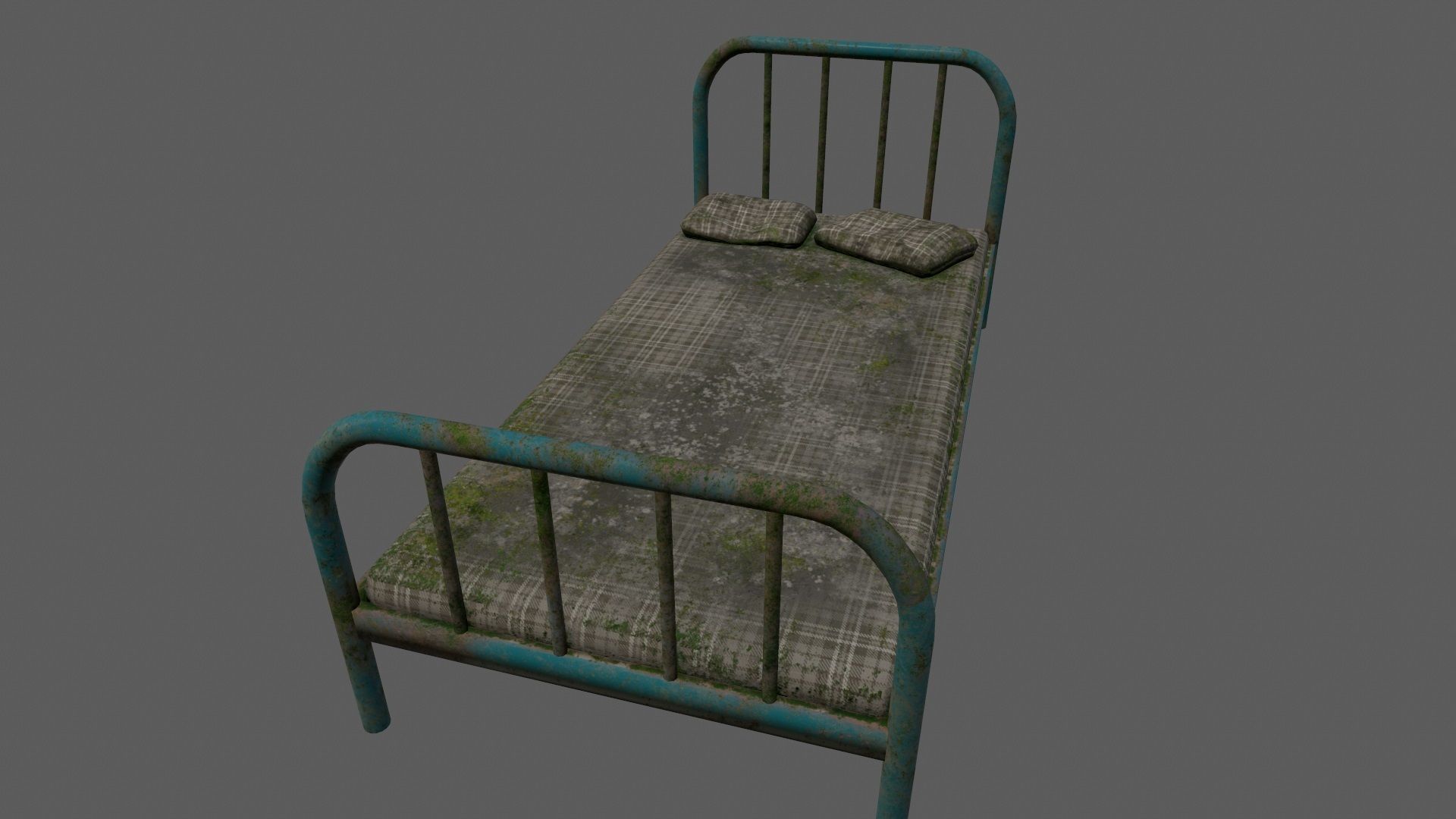 old bed   Low-poly 3D model_7