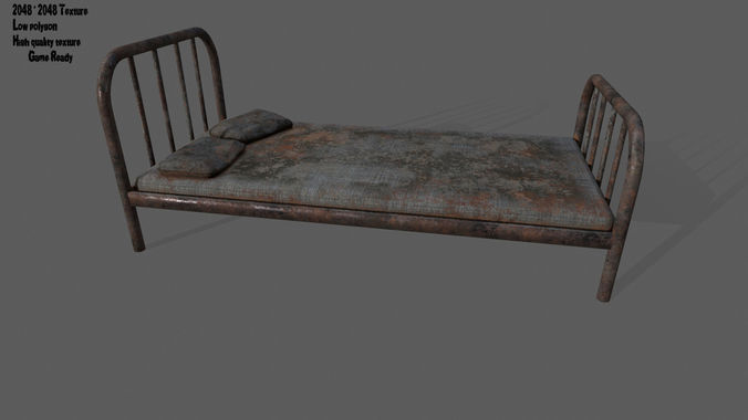old bed   Low-poly 3D model