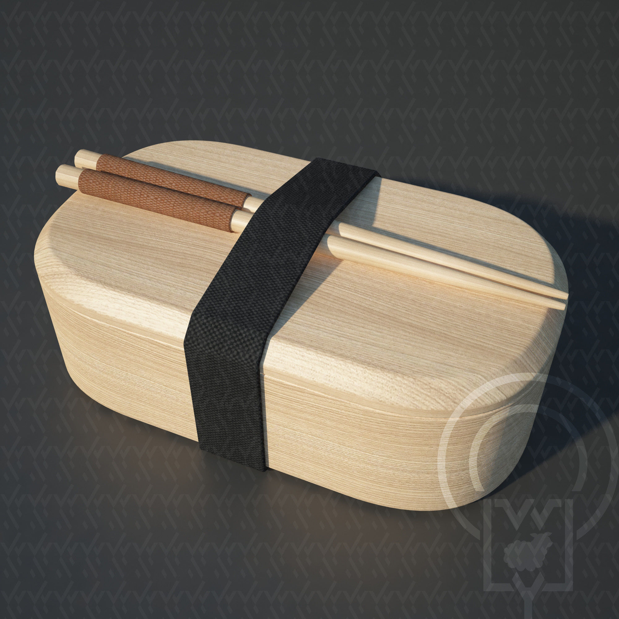 Bento box Cat Onigiri Chamfer Edge 3D model_20