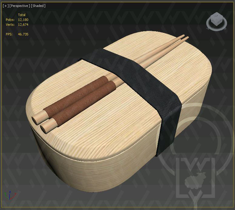 Bento box Cat Onigiri Chamfer Edge 3D model_31